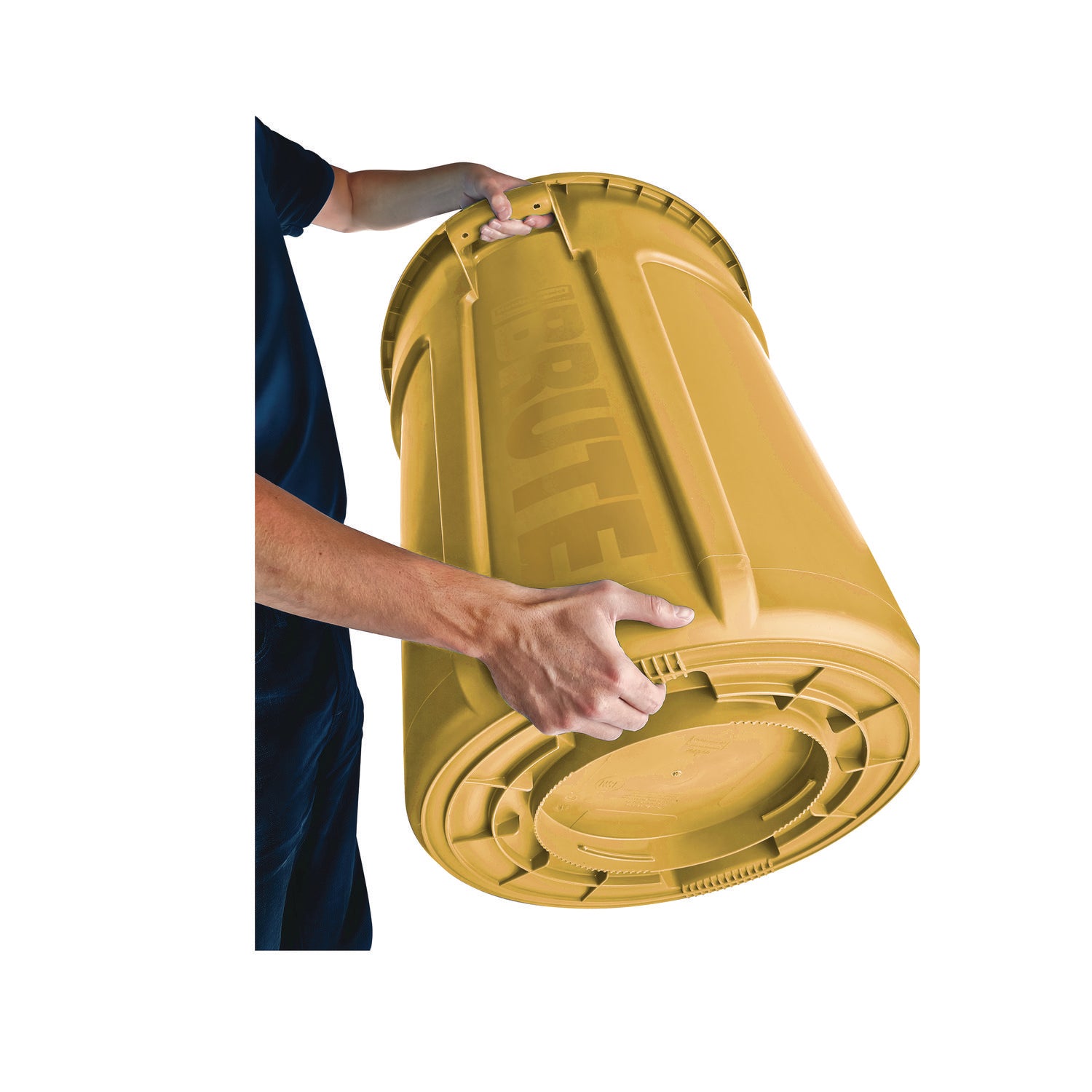Rubbermaid® Commercial Vented Round Brute Container, 32 gal, Plastic, Yellow