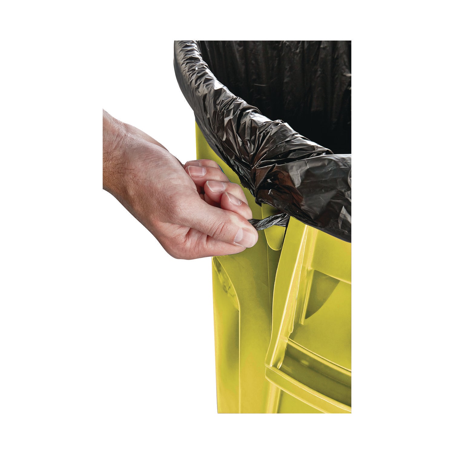 Rubbermaid® Commercial Vented Round Brute Container, 32 gal, Plastic, Yellow