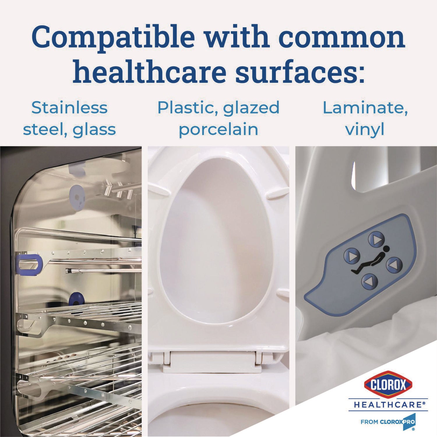 Clorox Healthcare® Bleach Germicidal Wipes, 1-Ply, 12 x 12, Unscented, White, 110/Refill, 2 Refills/Carton