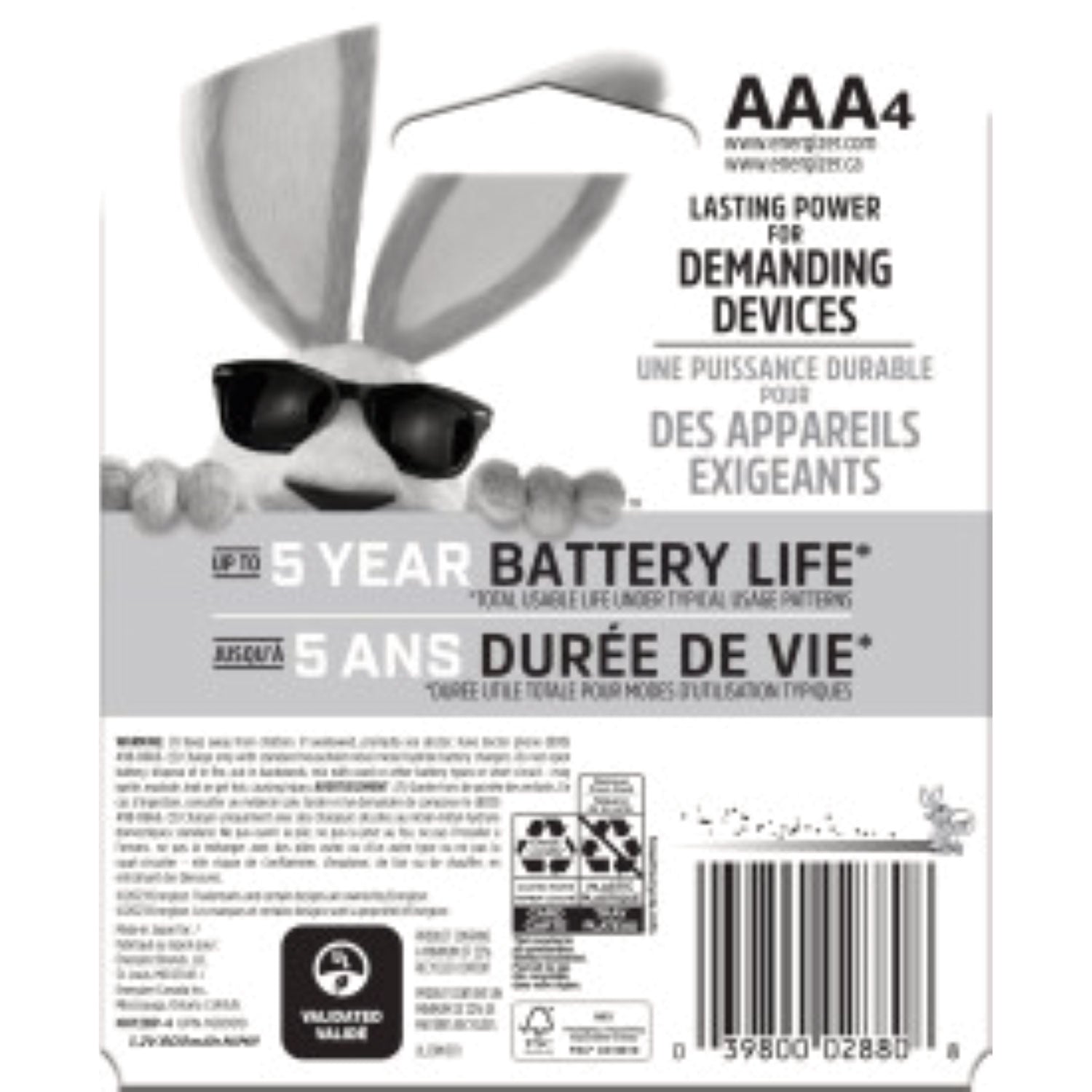 Energizer® Nimh Rechargeable Aaa Batteries, 1.2 V, 4/pack