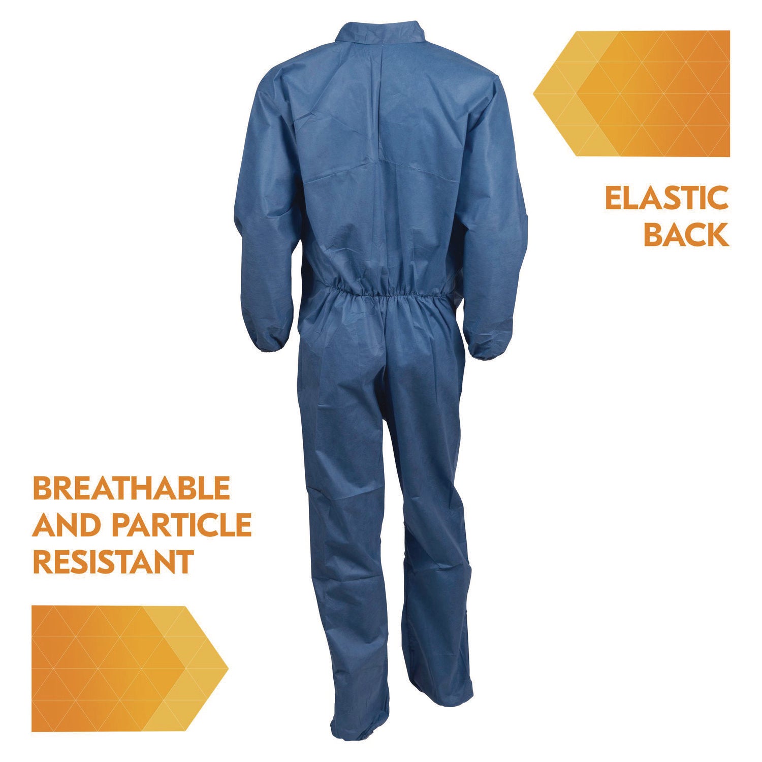 KleenGuard™ A20 Breathable Particle Protection Coveralls, Zip Front, Elastic Back, Wrists, Ankles, 3X-Large, Blue, 20/Carton