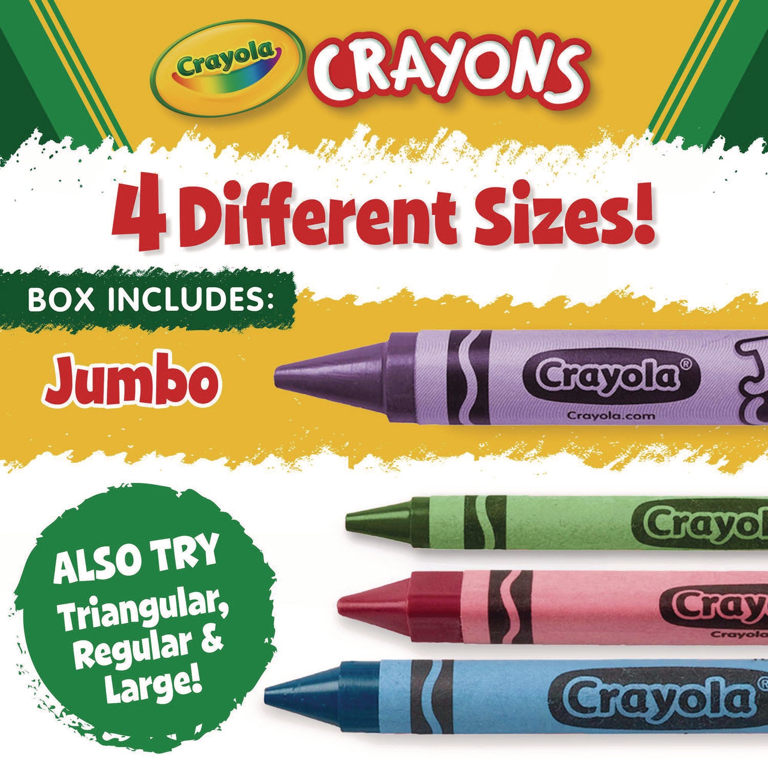 Crayola® Jumbo Crayons, Assorted, 16/box