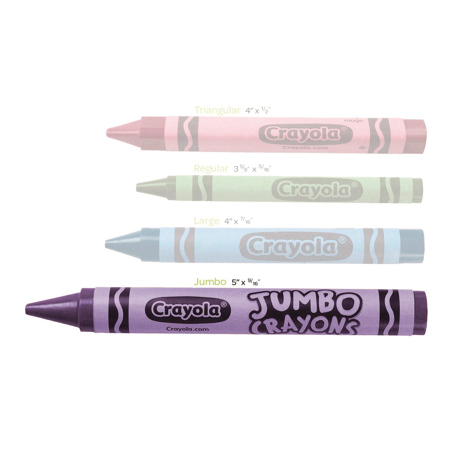 Crayola® Jumbo Crayons, Assorted, 16/box