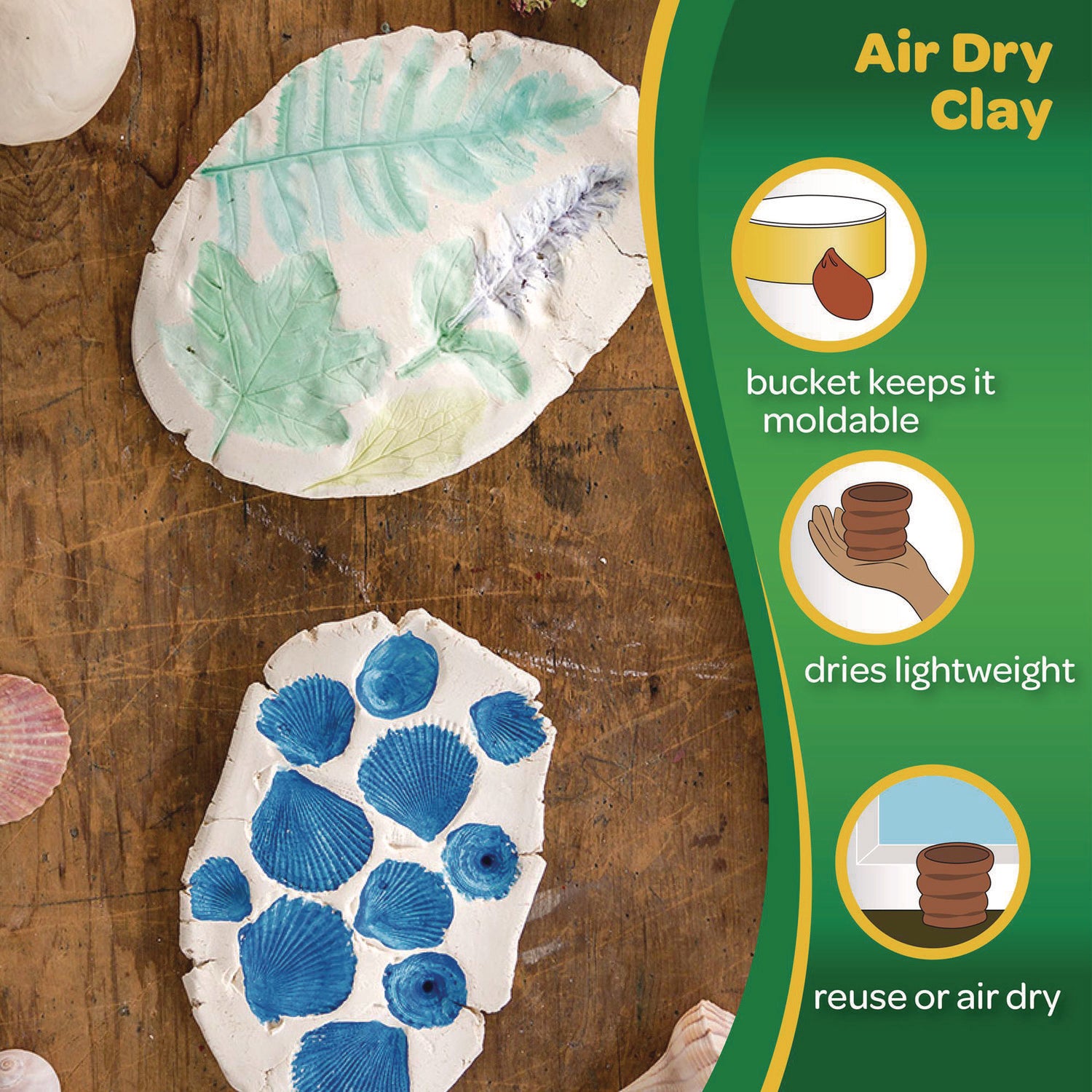 Crayola® Air-Dry Clay,White, 2.5 lbs