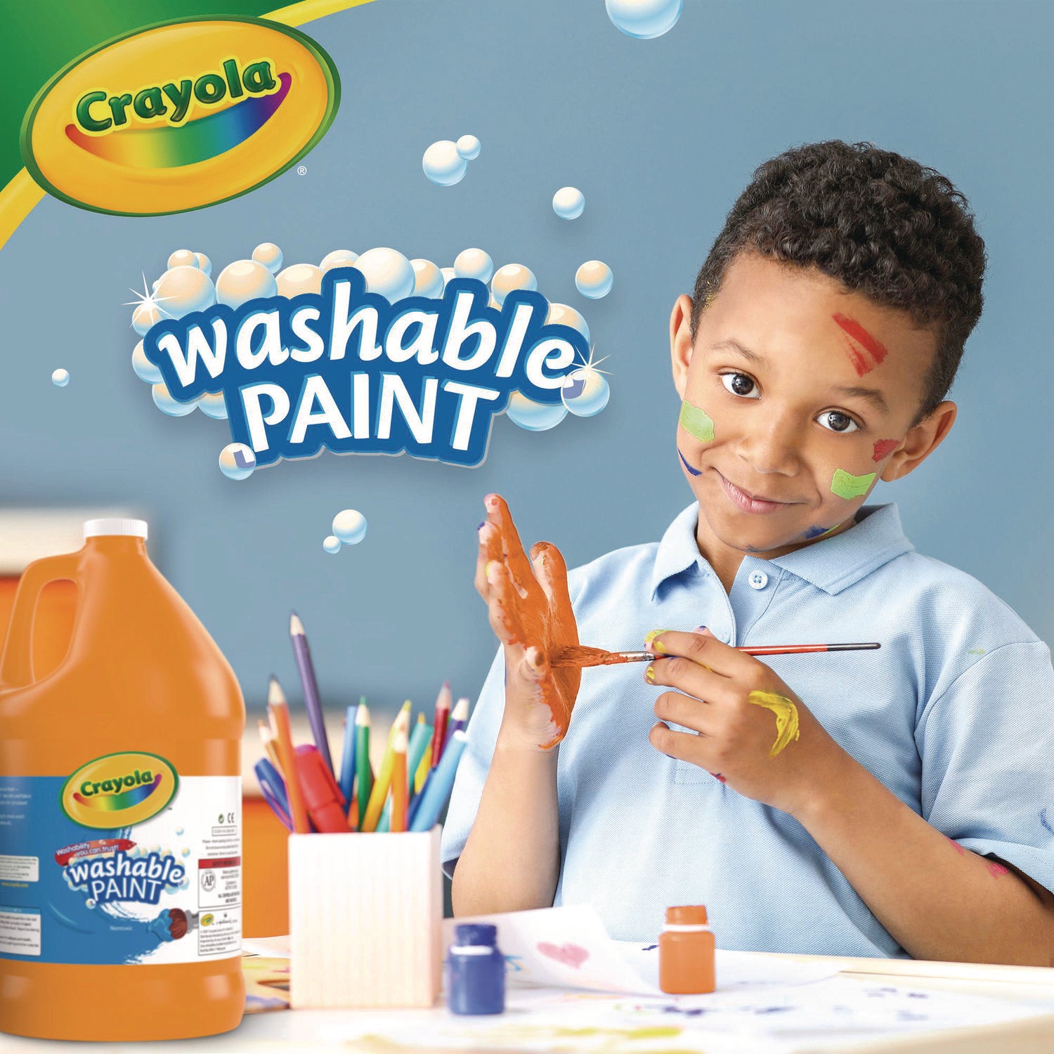 Crayola® Washable Paint, Orange, 1 Gal Bottle