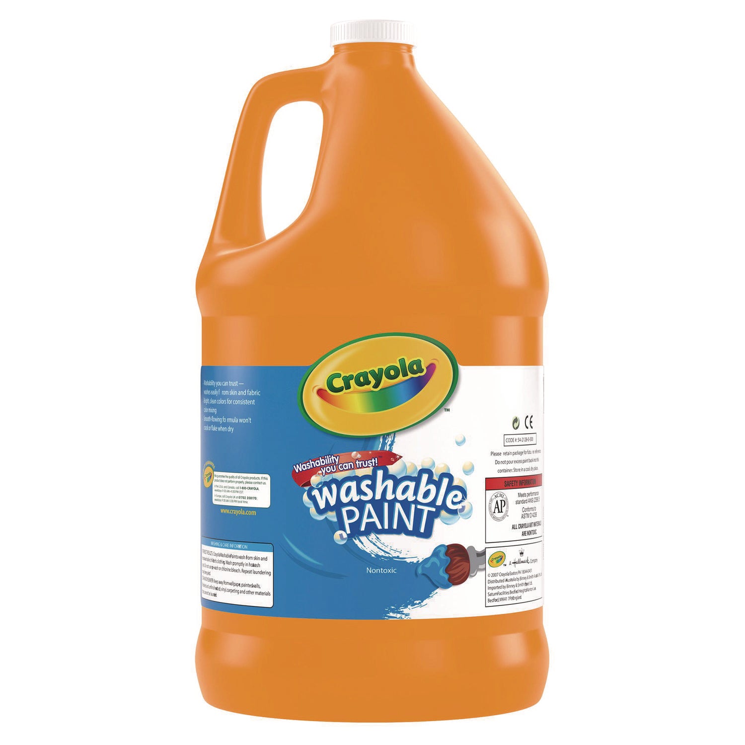 Crayola® Washable Paint, Orange, 1 Gal Bottle