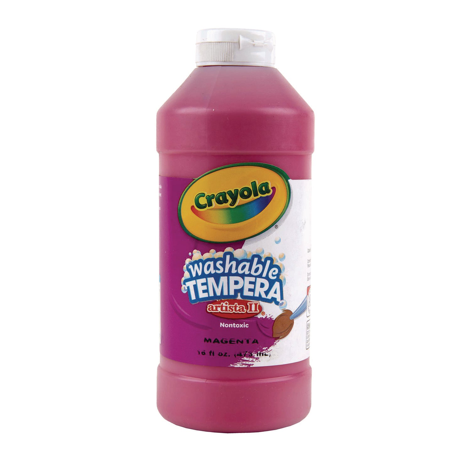 Artista II Washable Tempera Paint, Magenta, 16 oz Bottle