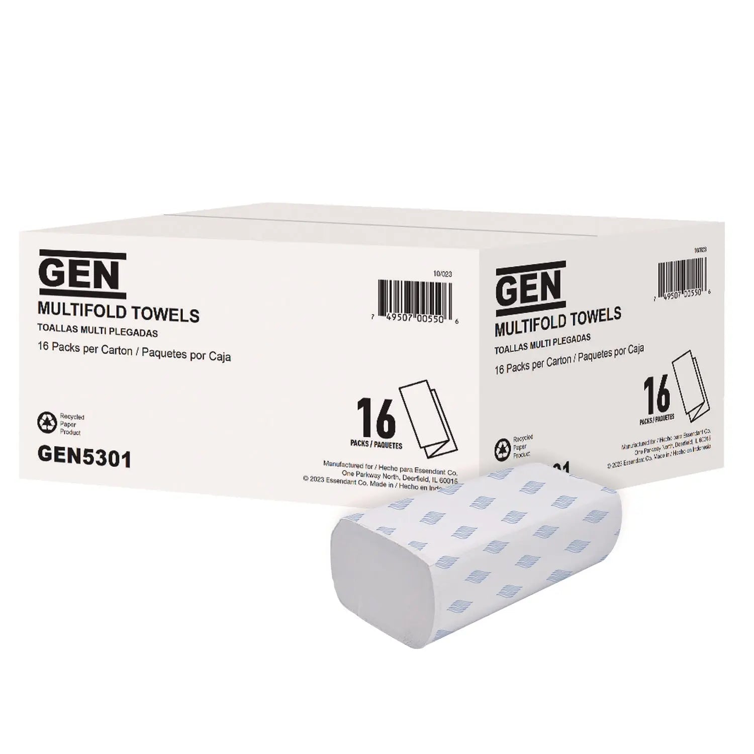 Multifold Towels, 1-Ply, 9.25 x 9.05, White, 250/Pack, 16 Packs/Carton GEN Flipcost