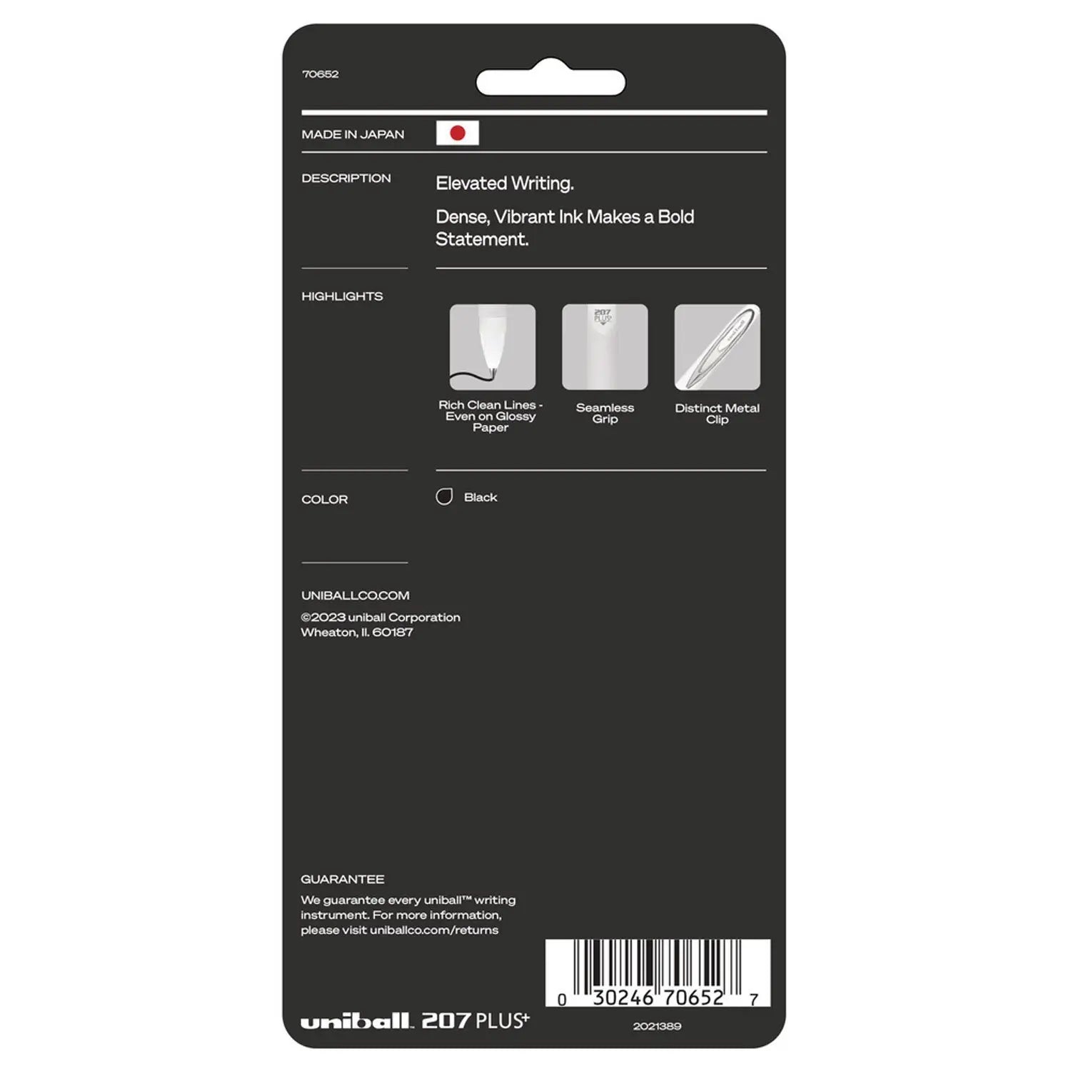 207 Plus+ Gel Pen, Retractable, Medium 0.7 mm, Black Ink, White Barrel, 4/Pack uniball® Flipcost