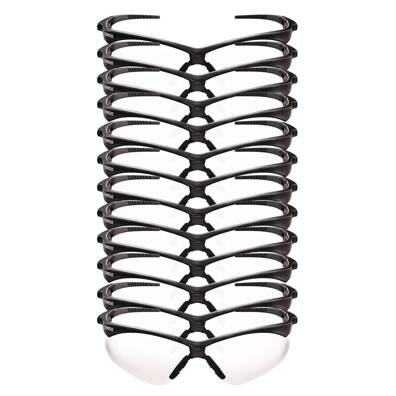 KleenGuard™ V30 Nemesis VL Safety Glasses, Black Frame, Clear Lens, 12/Carton