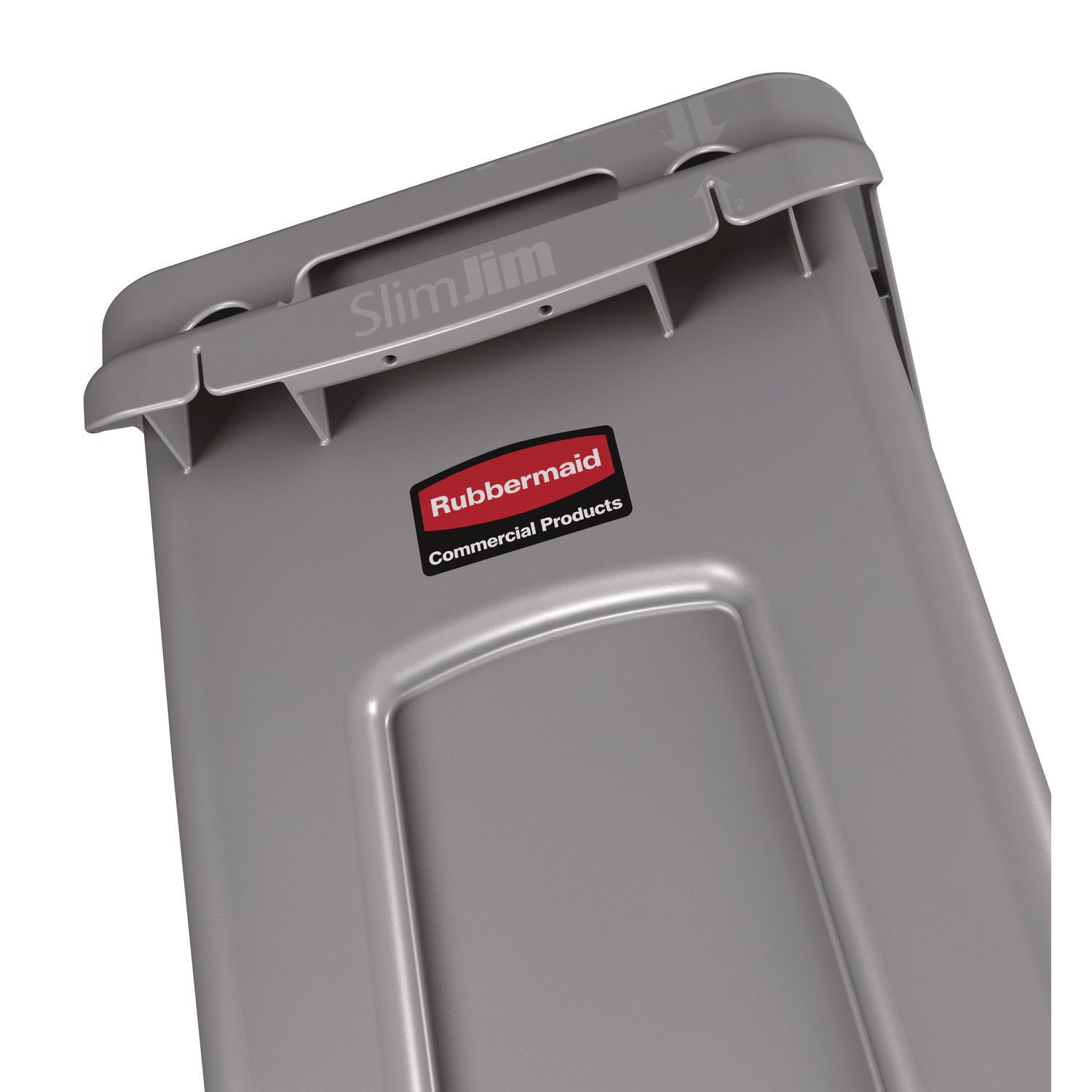 Rubbermaid® Commercial Slim Jim Waste Container with Handles, 16 gal, Plastic, Light Gray