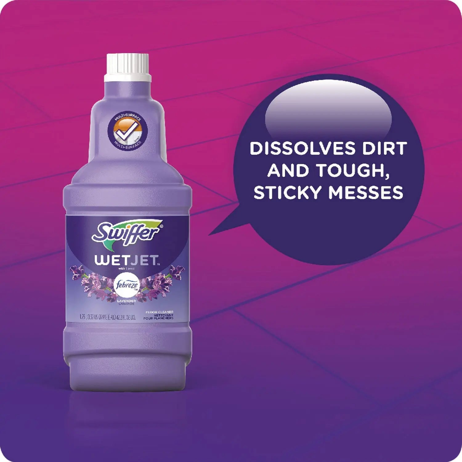 WetJet System Cleaning-Solution Refill, Lavender Scent, 1.25 L, 4/Carton Swiffer® Flipcost