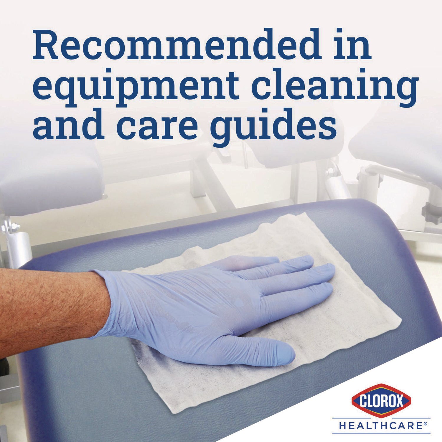 Clorox Healthcare® Bleach Germicidal Wipes, 1-Ply, 6.75 x 9, Unscented, White, 50/Box, 6 Boxes/Carton