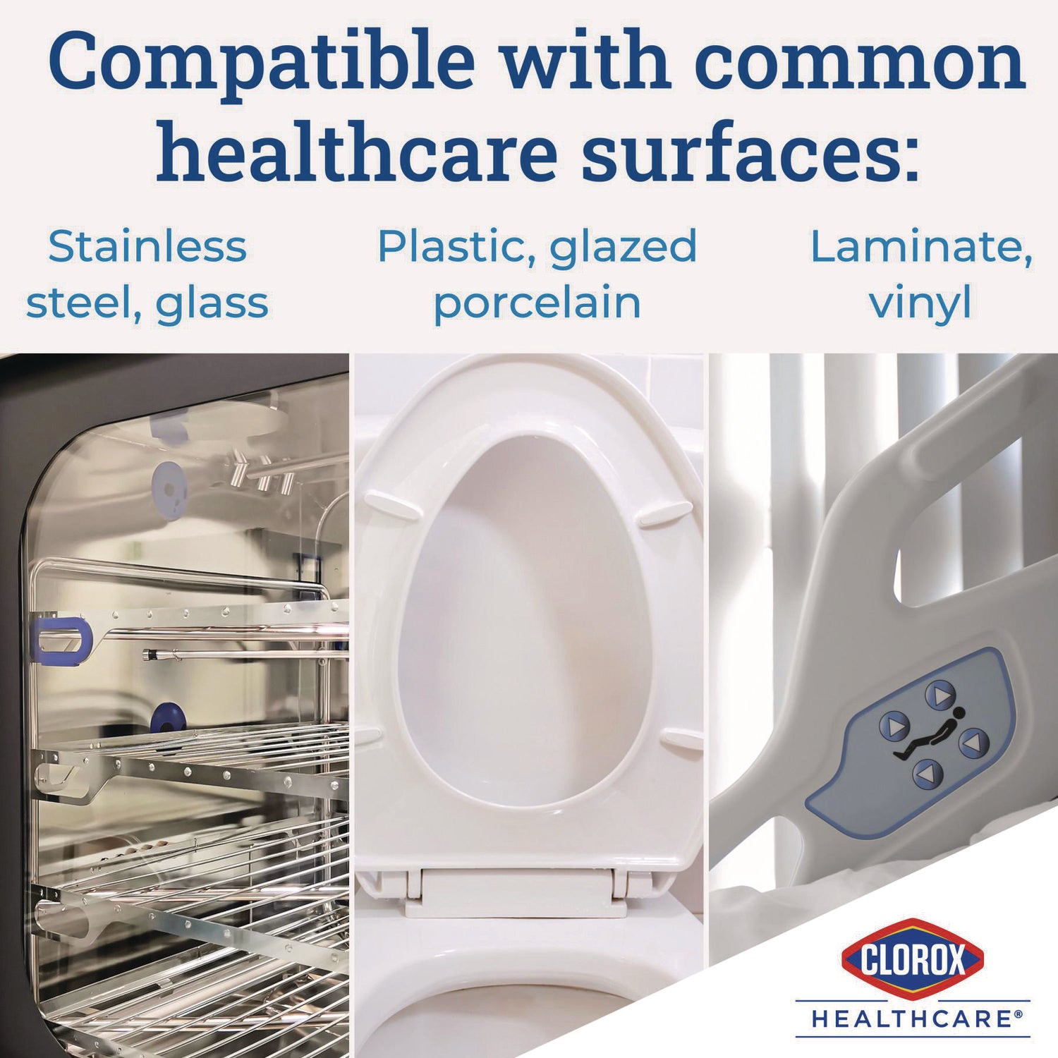 Clorox Healthcare® Bleach Germicidal Wipes, 1-Ply, 6.75 x 9, Unscented, White, 50/Box, 6 Boxes/Carton