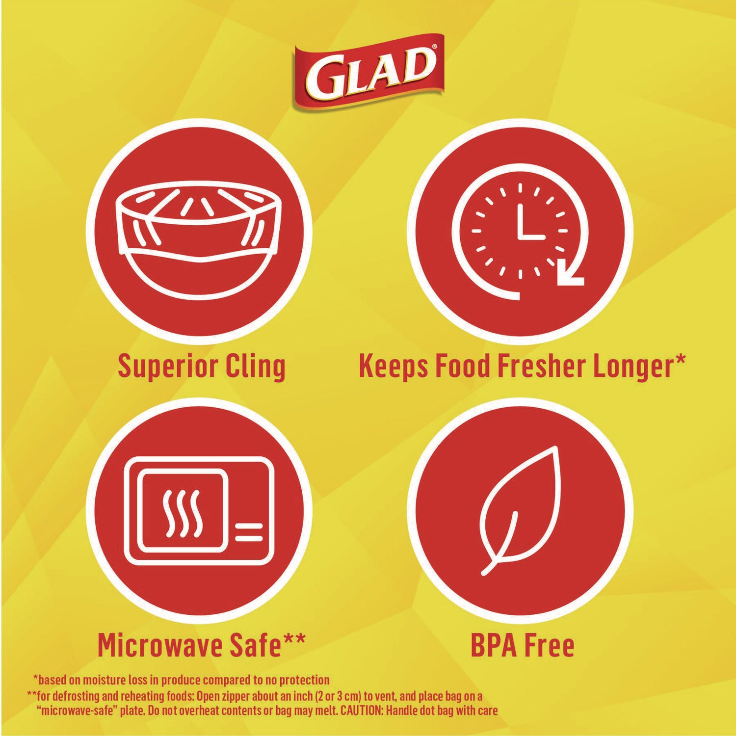 Glad® Cling'N Seal Plastic Food Wrap, 200 sq ft
