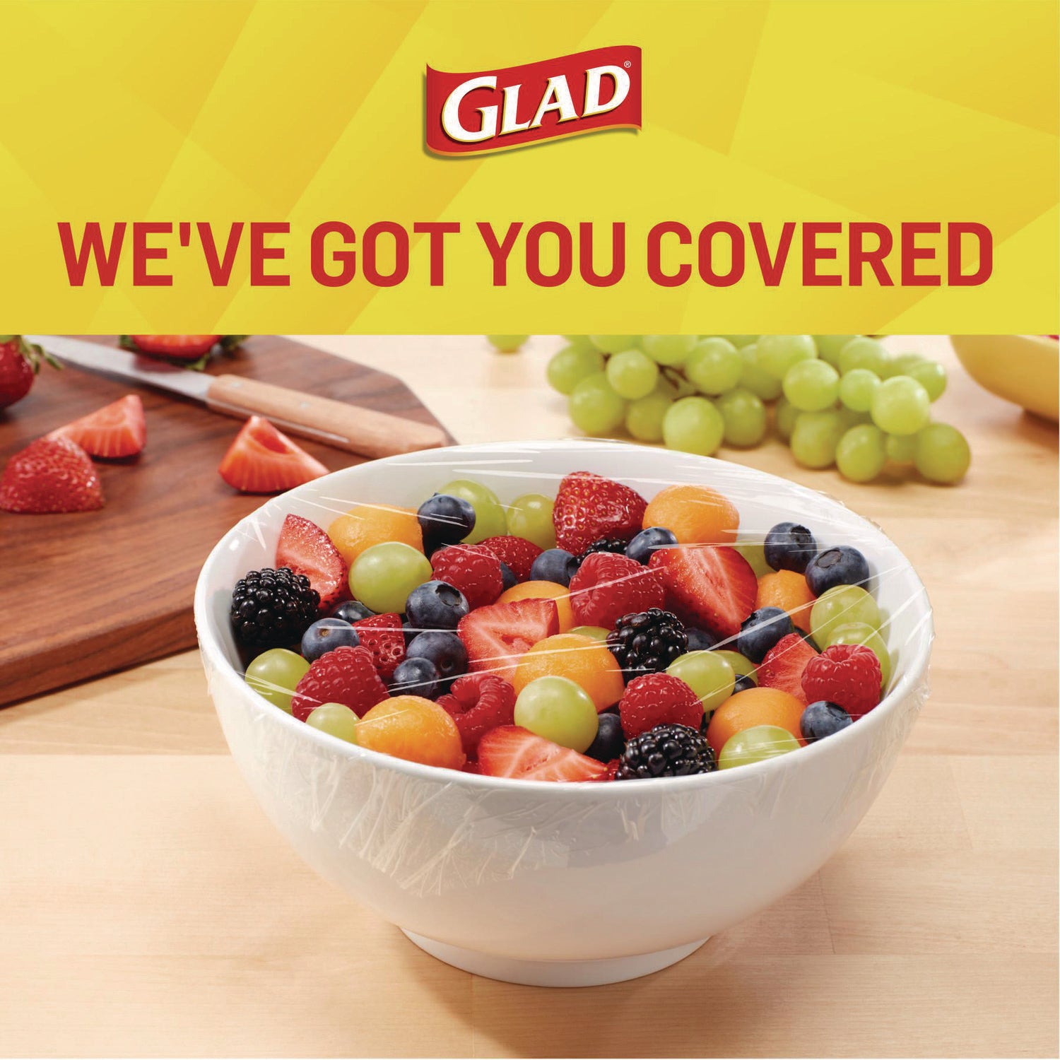 Glad® Cling'N Seal Plastic Food Wrap, 200 sq ft