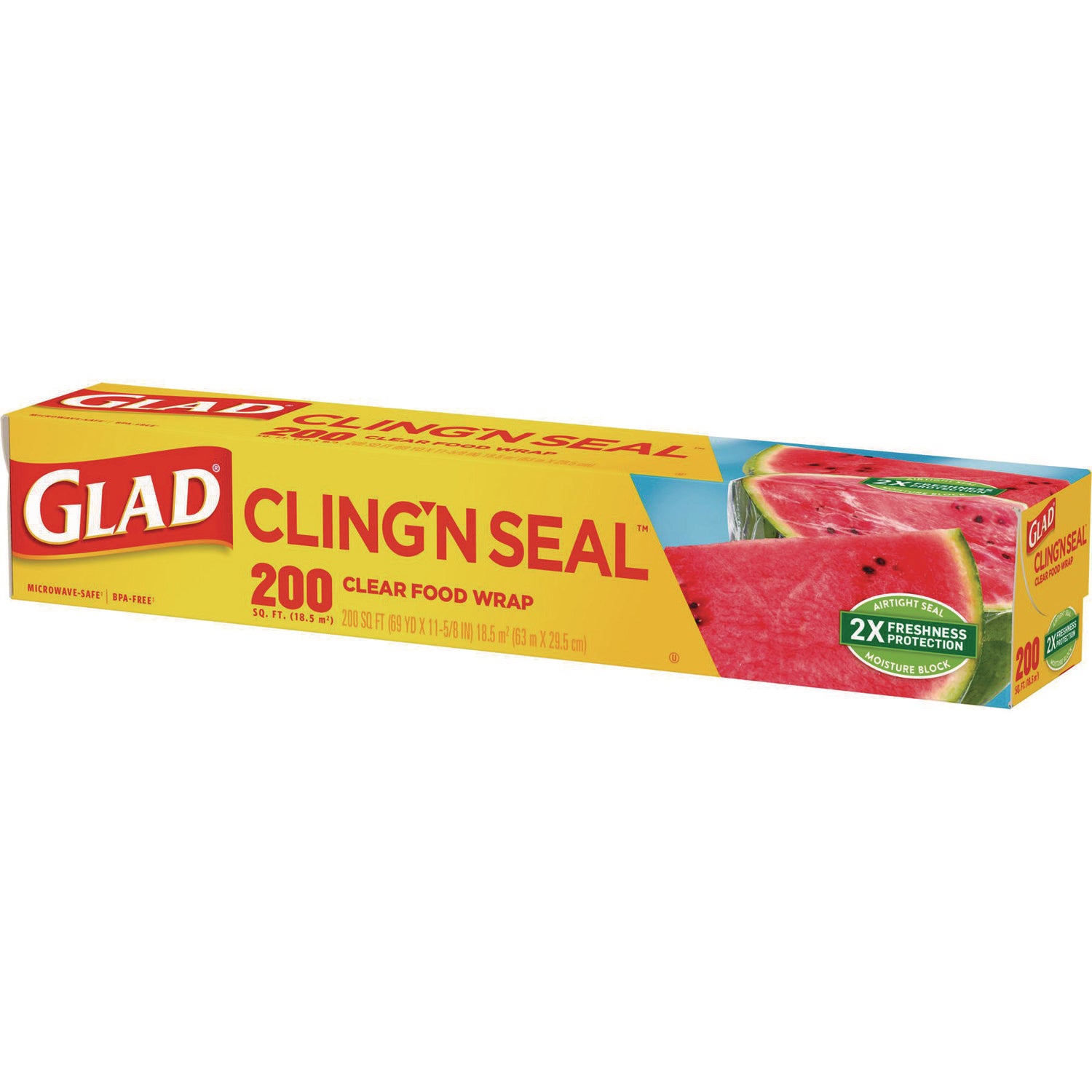 Glad® Cling'N Seal Plastic Food Wrap, 200 sq ft