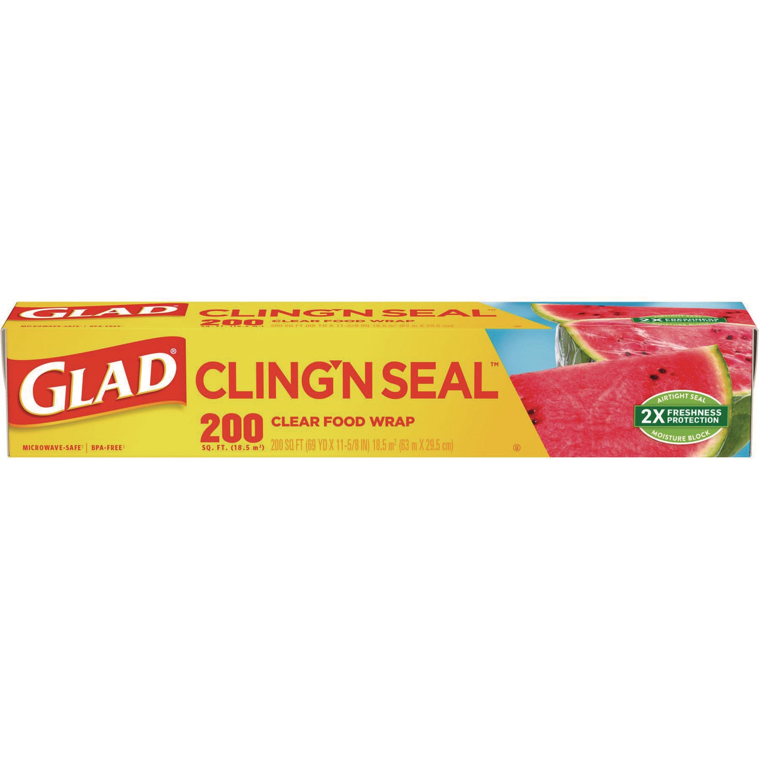 ClingWrap Plastic Wrap, 200 Square Foot Roll, Clear