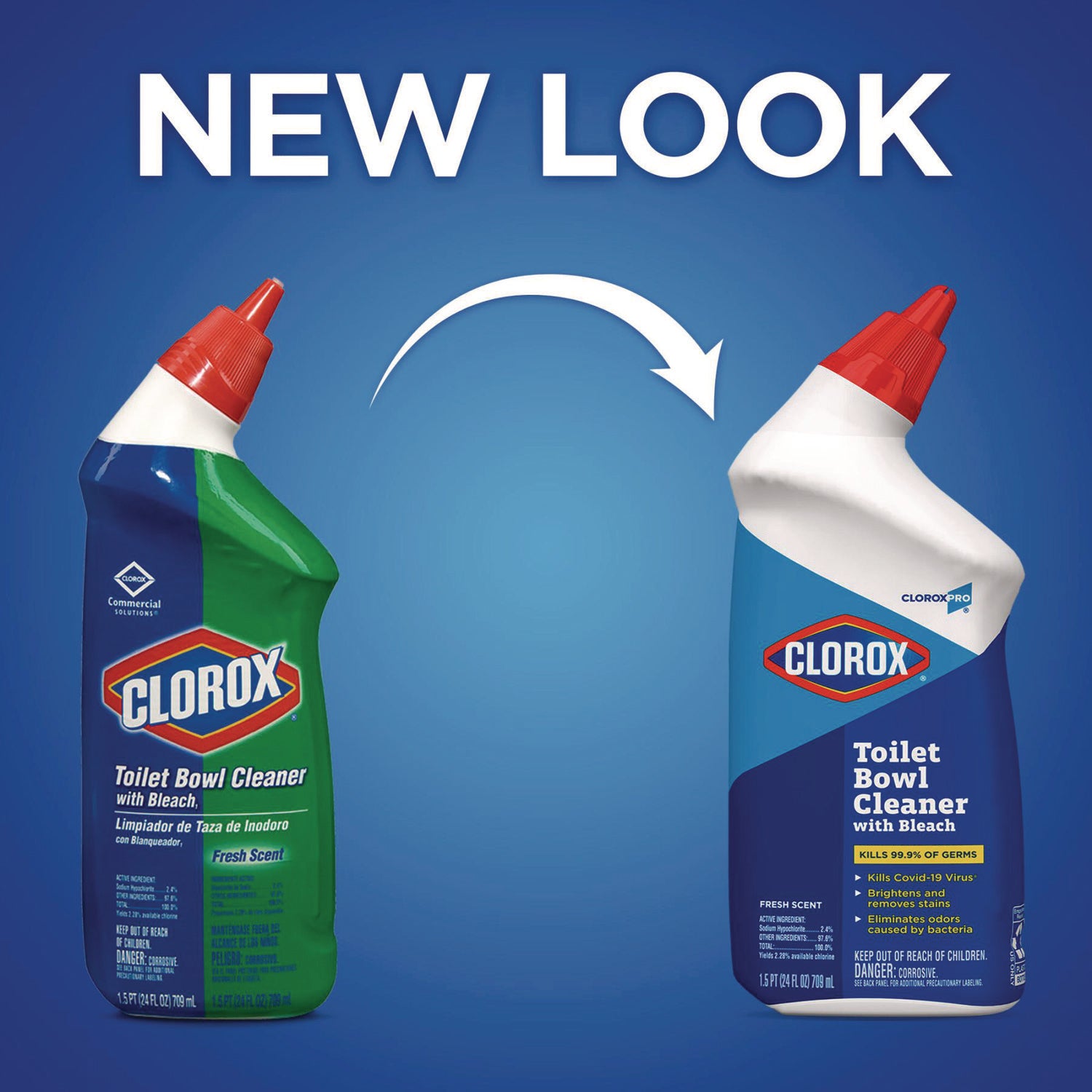 Clorox® Toilet Bowl Cleaner With Bleach, Fresh Scent, 24 Oz Bottle, 12/carton