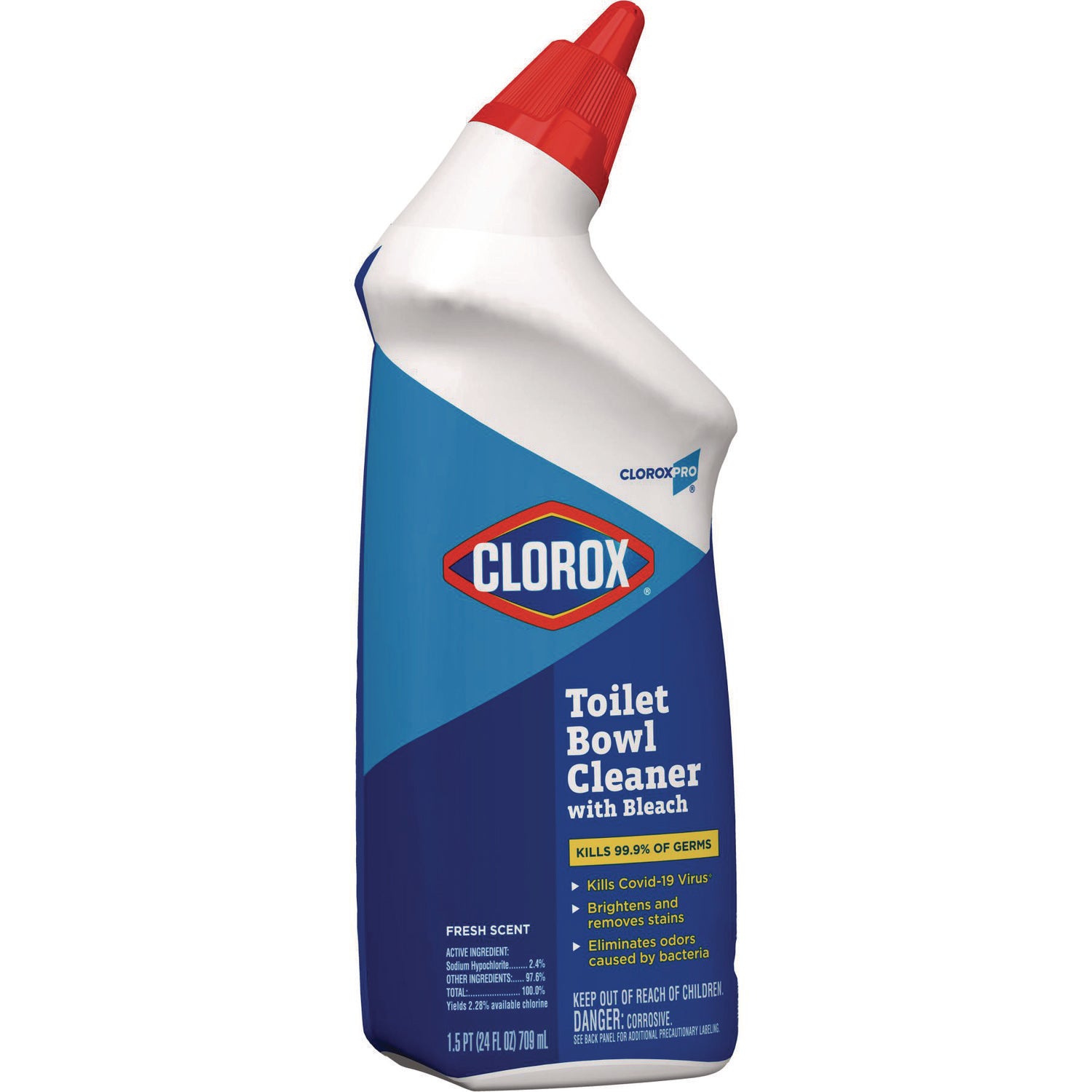 Clorox® Toilet Bowl Cleaner With Bleach, Fresh Scent, 24 Oz Bottle, 12/carton