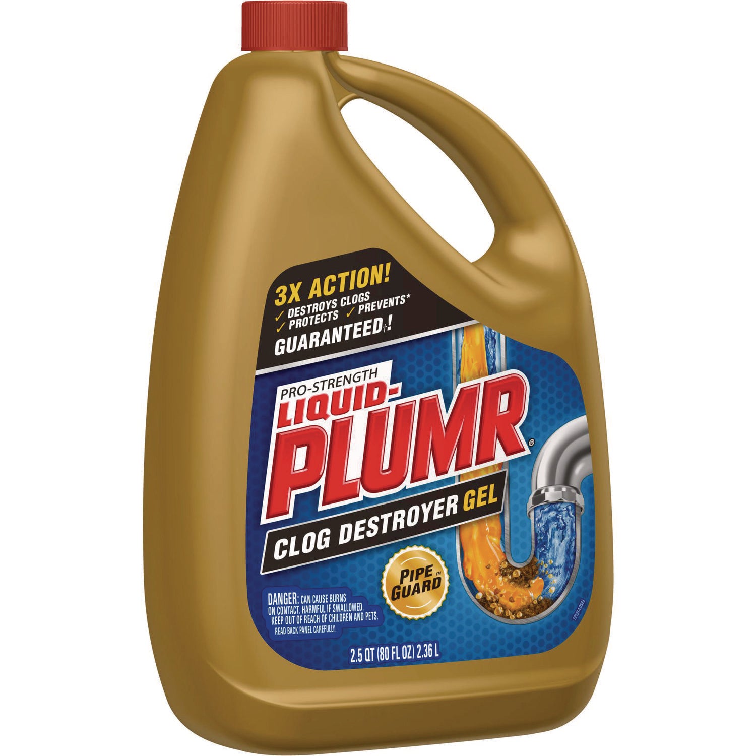 Liquid Plumr® Pro-Strength Full Clog Destroyer Plus PipeGuard, Gel, 80 oz, 6/Carton