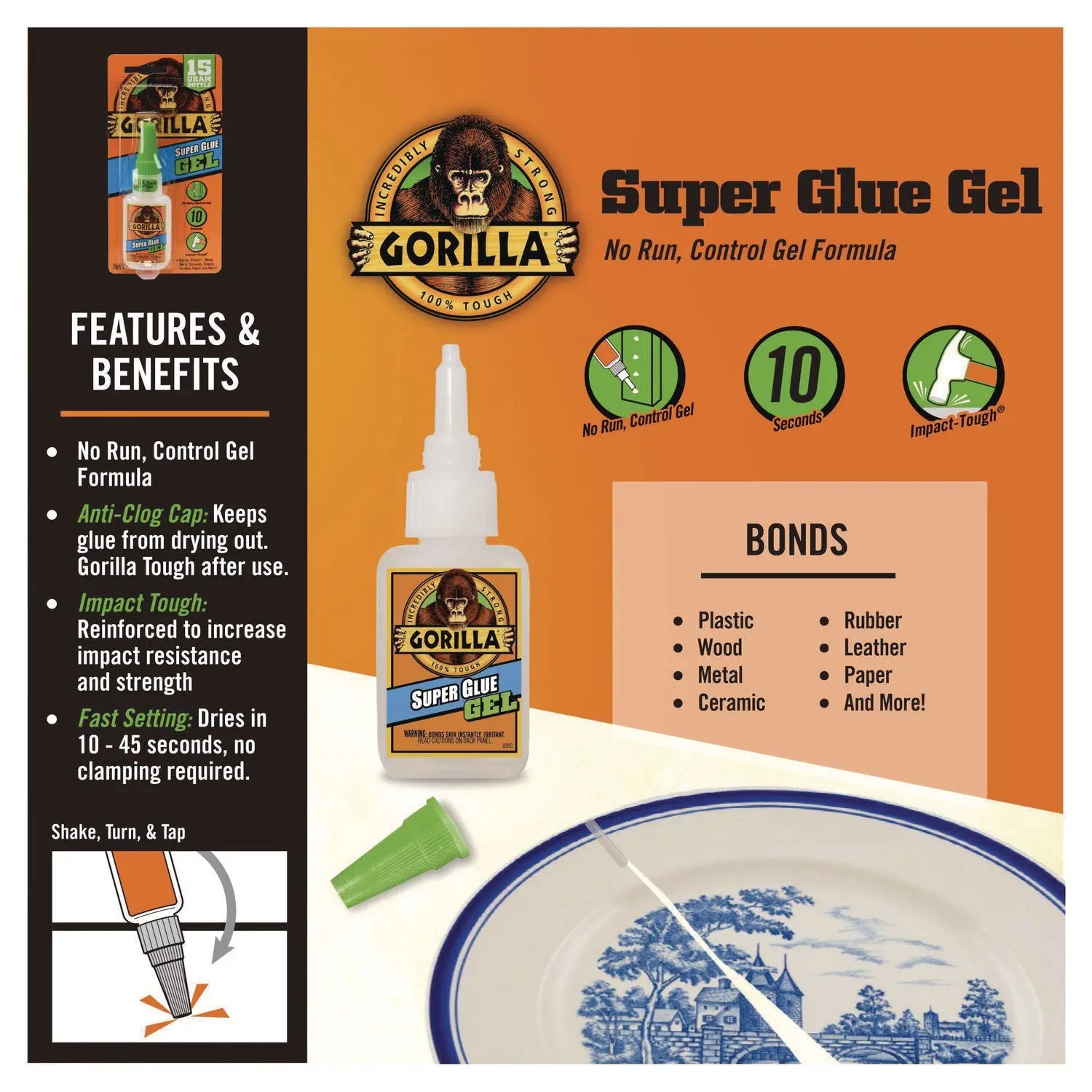Super Glue Gel, 0.88 oz, Dries Clear Gorilla® Flipcost
