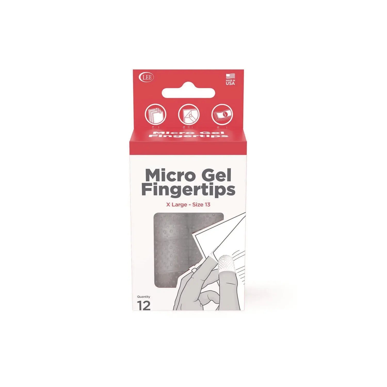 Micro-Gel Fingertips, Size 13, X-Large, Clear, 12/Pack