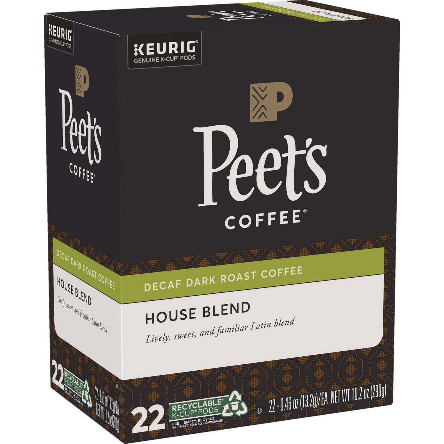 Peet's Coffee & Tea® House Blend Decaf K-Cups, 22/Box