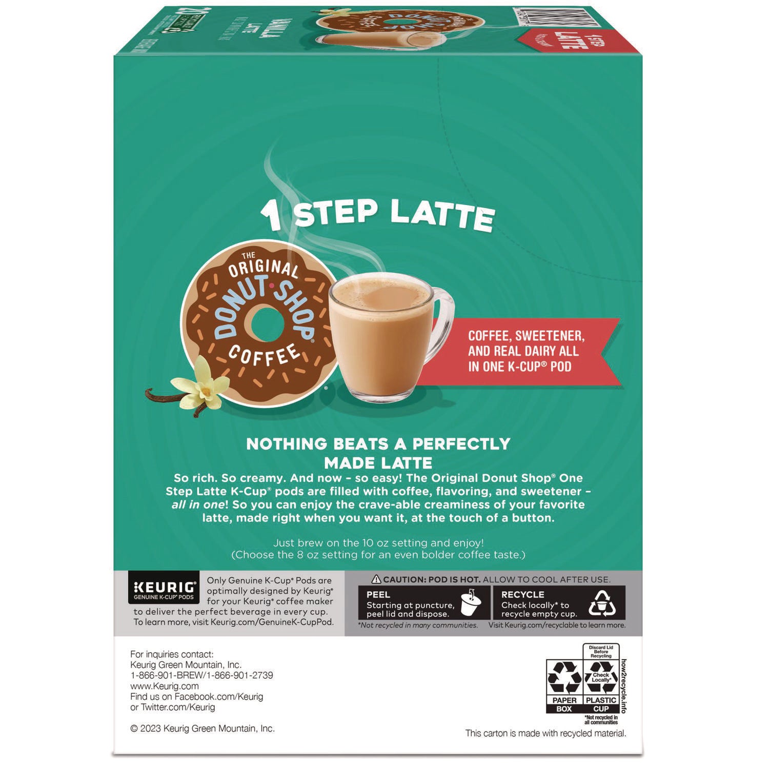 The Original Donut Shop® Vanilla One Step Latte K-Cup, 20/Box