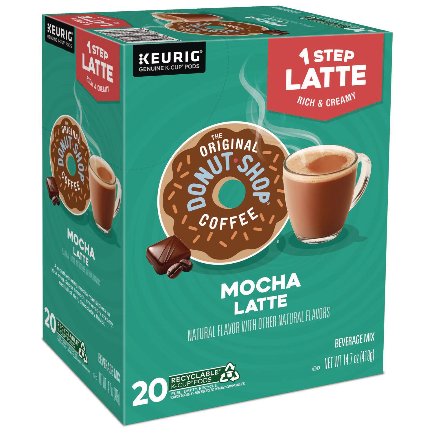 Mocha One Step Latte K-Cup, Vanilla, 20/Box