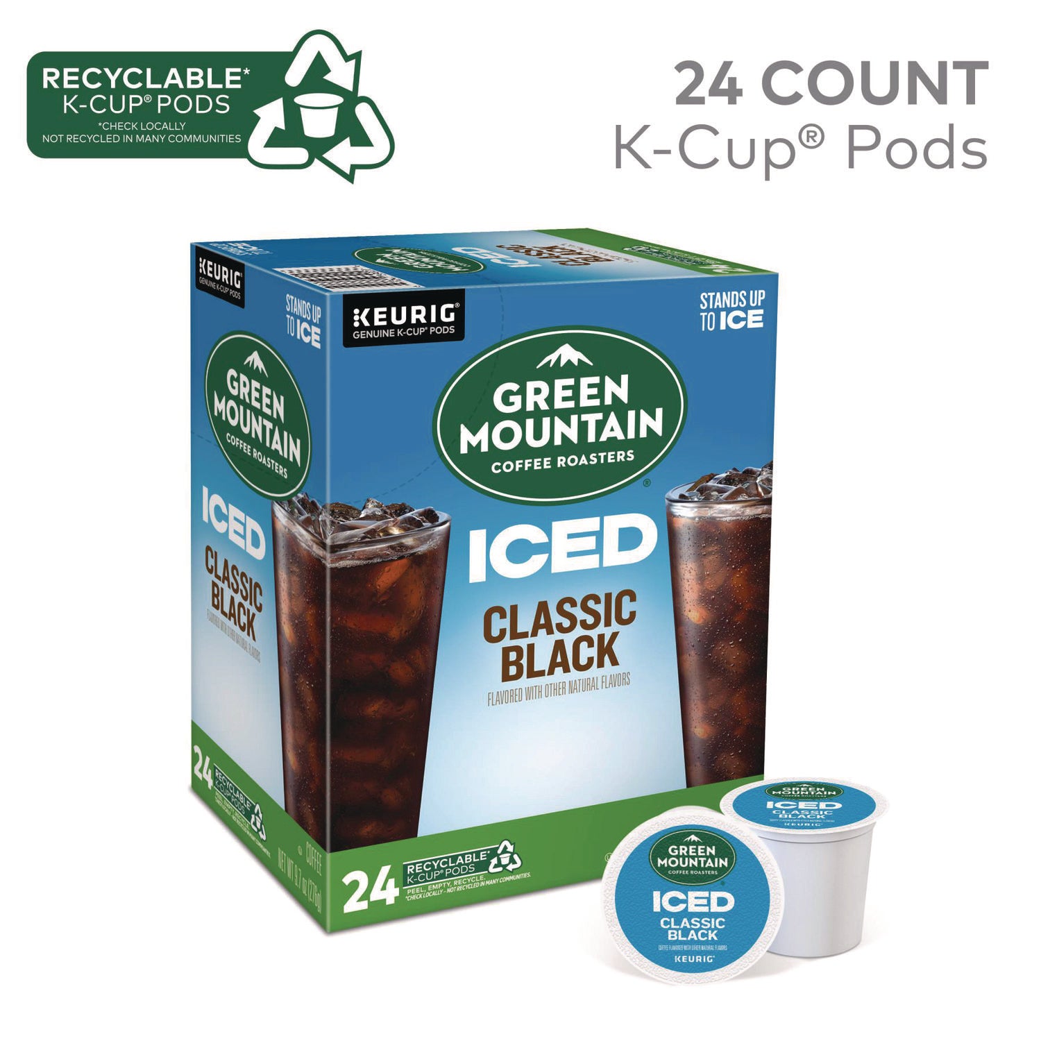 Green Mountain Coffee® Classic Black Brew Over Ice Coffee K-Cups, 24/box