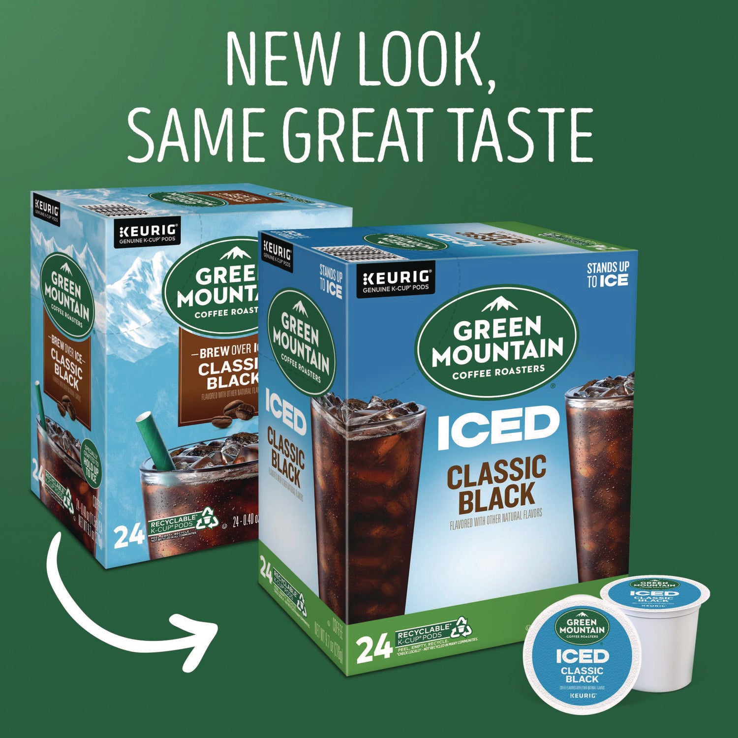 Green Mountain Coffee® Classic Black Brew Over Ice Coffee K-Cups, 24/box