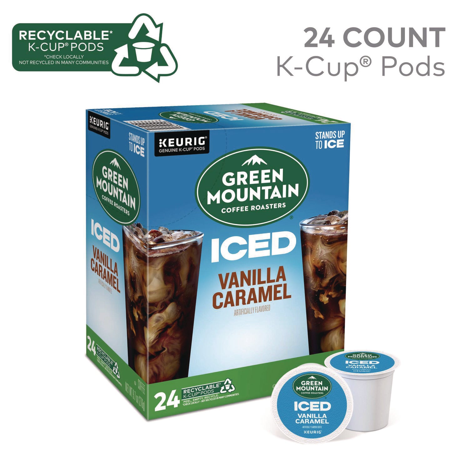 Green Mountain Coffee® Vanilla Caramel Brew Over Ice Coffee K-Cups, 24/box