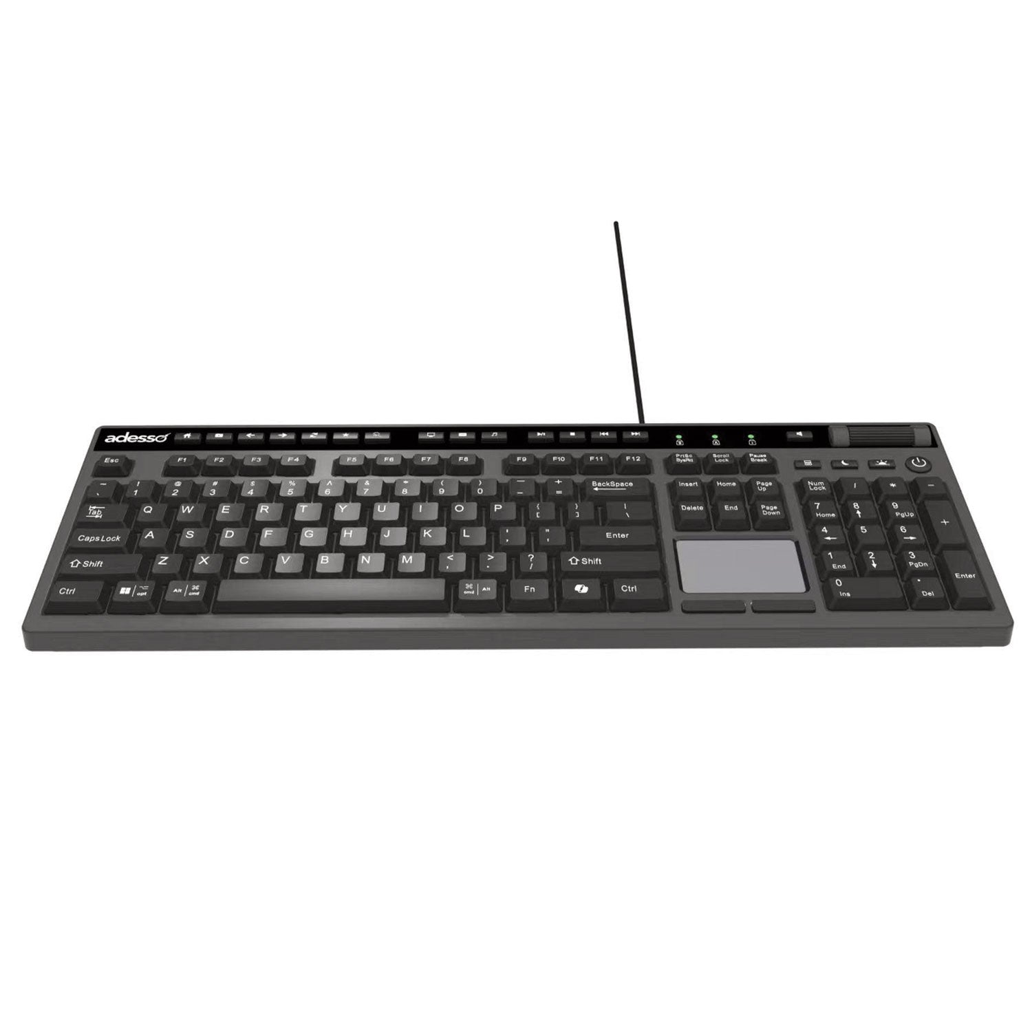 Adesso CyberTouch Desktop Keyboard with Touchpad, Black