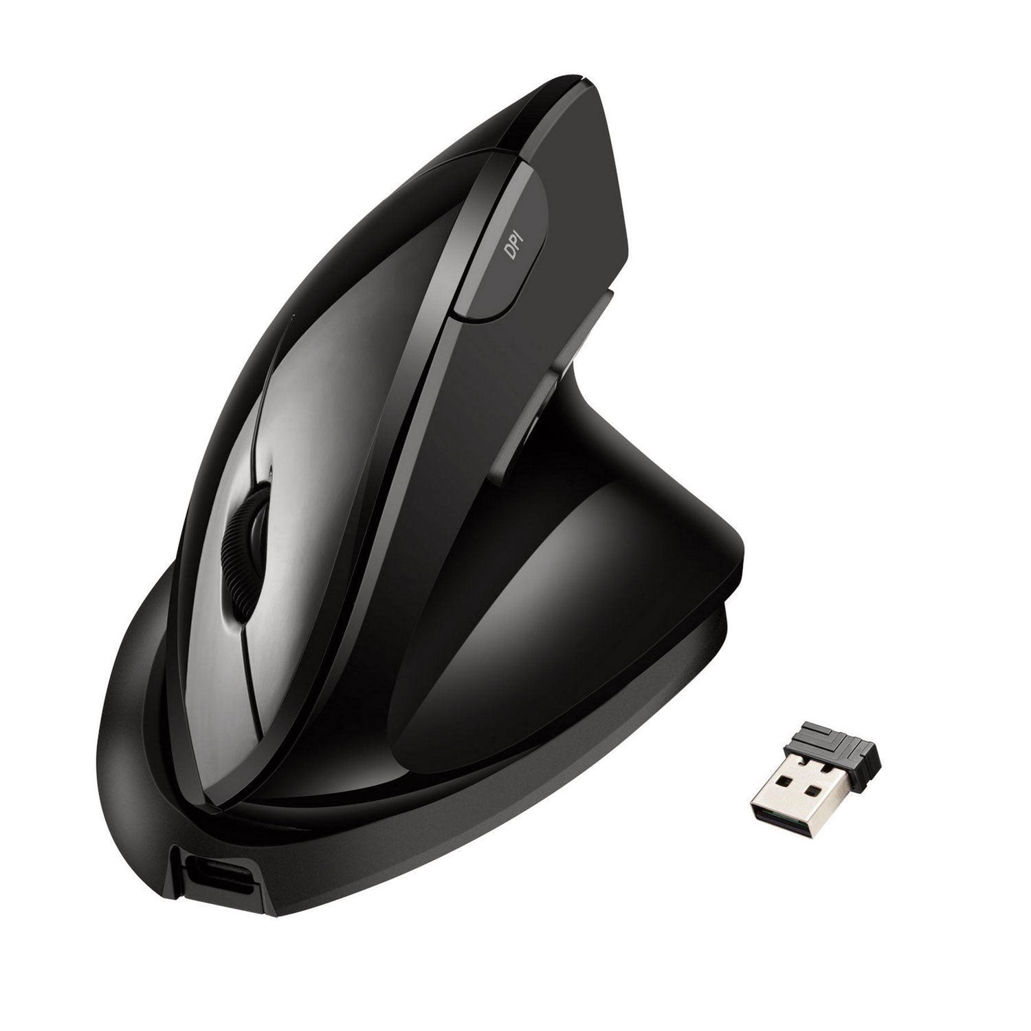 Adesso iMouse V30 Wireless Adjustable Vertical Ergonomic Mouse-TAA, 2.4 GHz/30 ft Wireless Range, Right Hand Use, Black