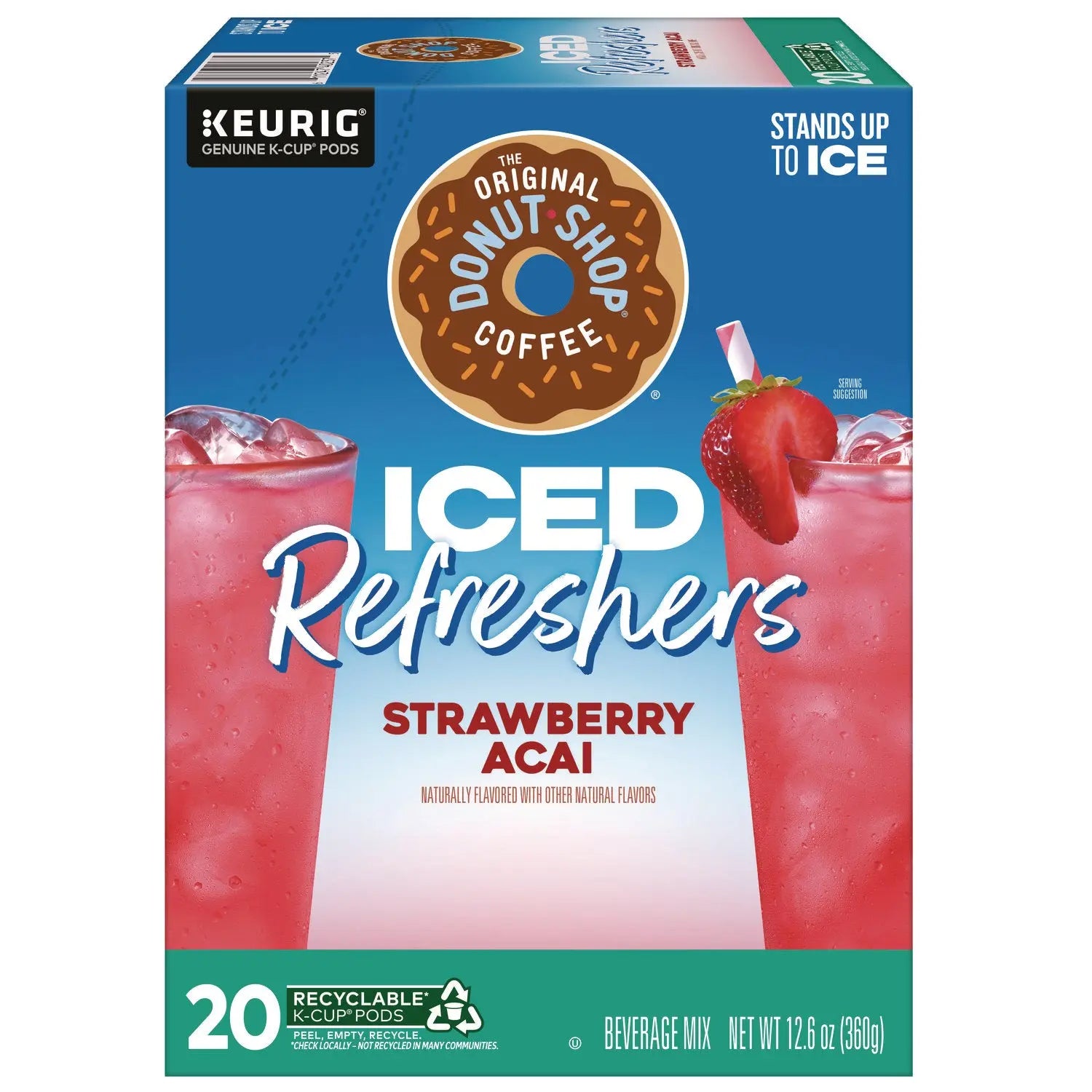 ICED Refreshers K-Cup Pods, Strawberry, 20/Box The Original Donut Shop® Flipcost
