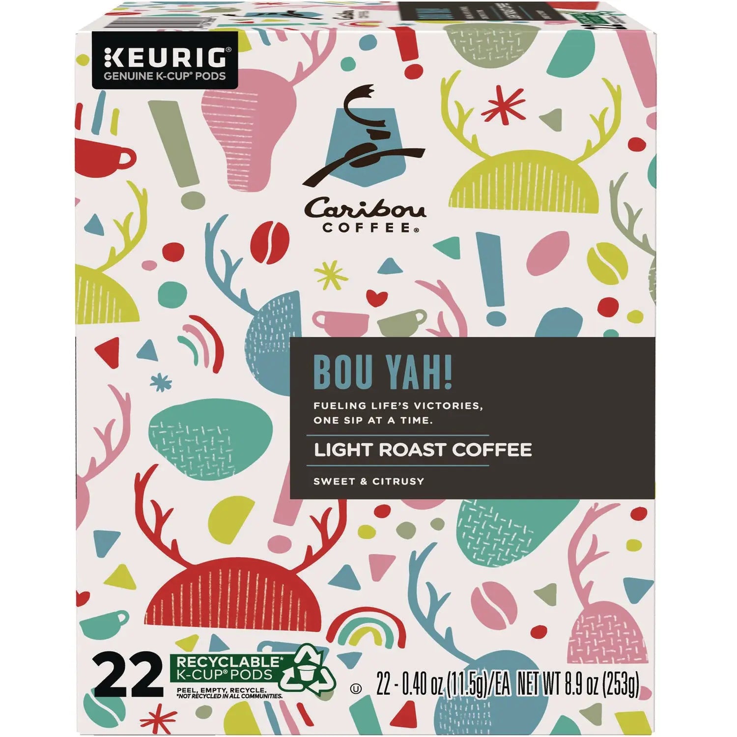 BOU YAH K-Cup Pods, Light Roast, 22/Box