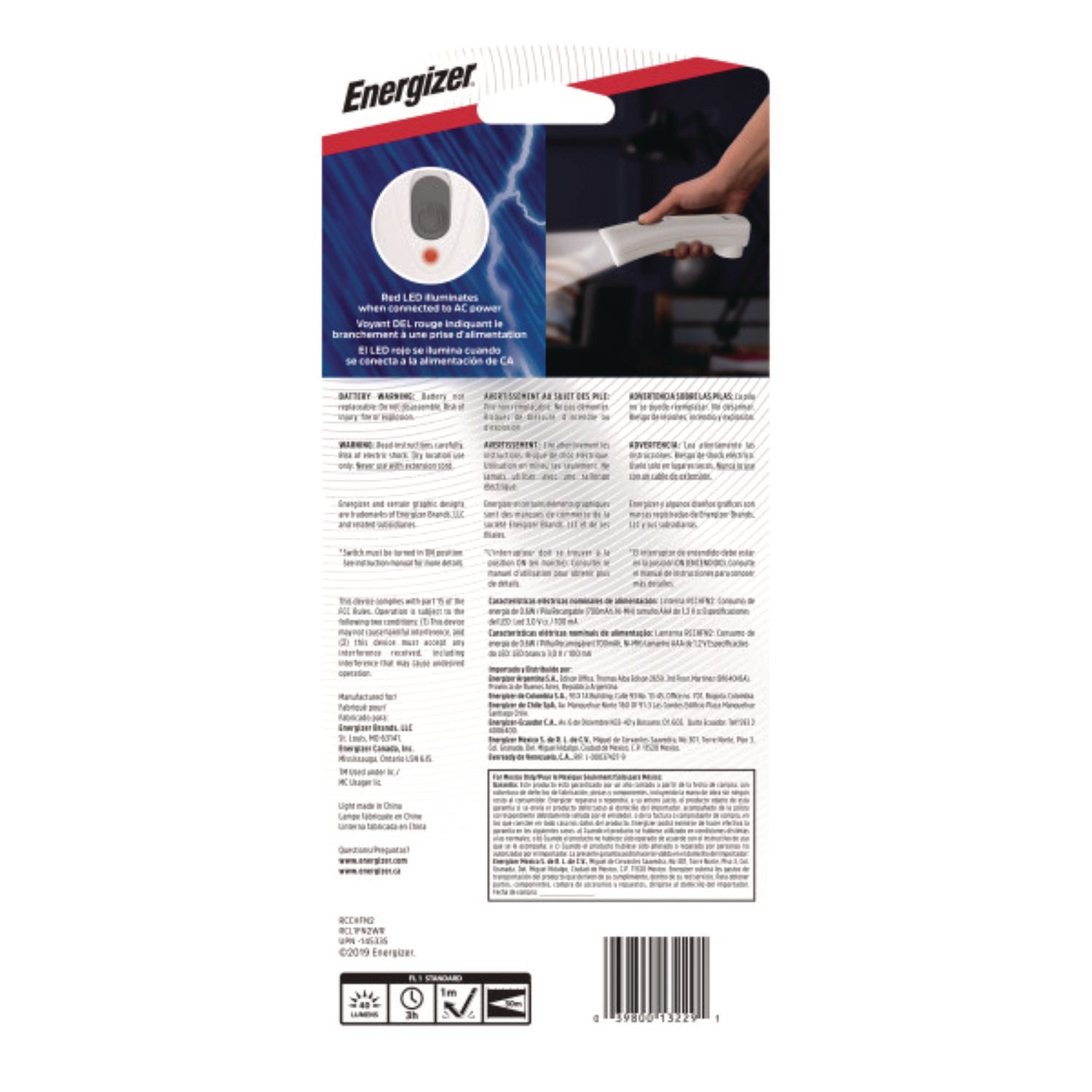 Energizer® Weather Ready Led Flashlight, 1 Nimh Rechargeable Battery (included), Silver/gray