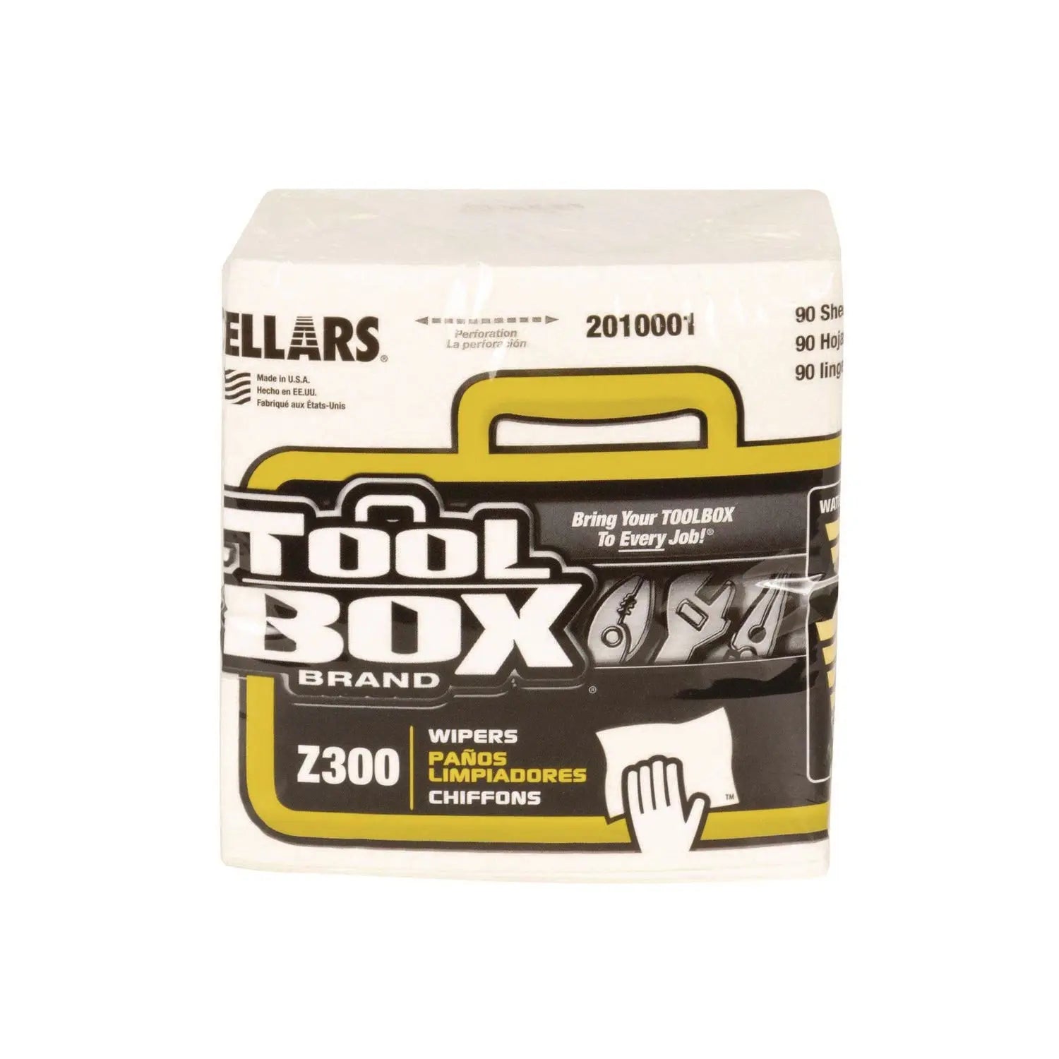 Z300 Quarterfold Wipers, 1-Ply, 11.87 x 13, White, 12/Carton TOOLBOX® Flipcost