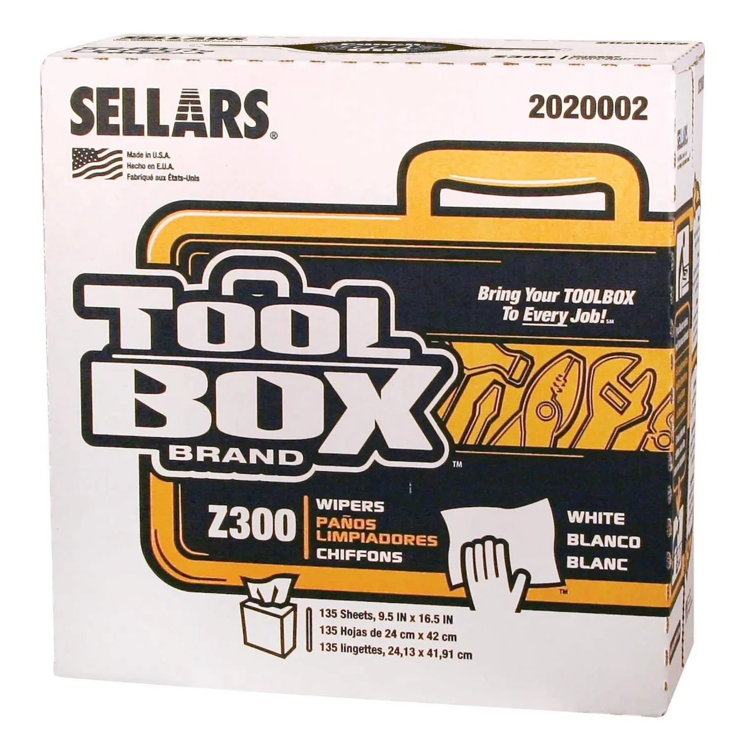 Z300 Pop-Up Wipers, 1-Ply, 8.5 x 16.5, White, 8/Carton TOOLBOX® Flipcost