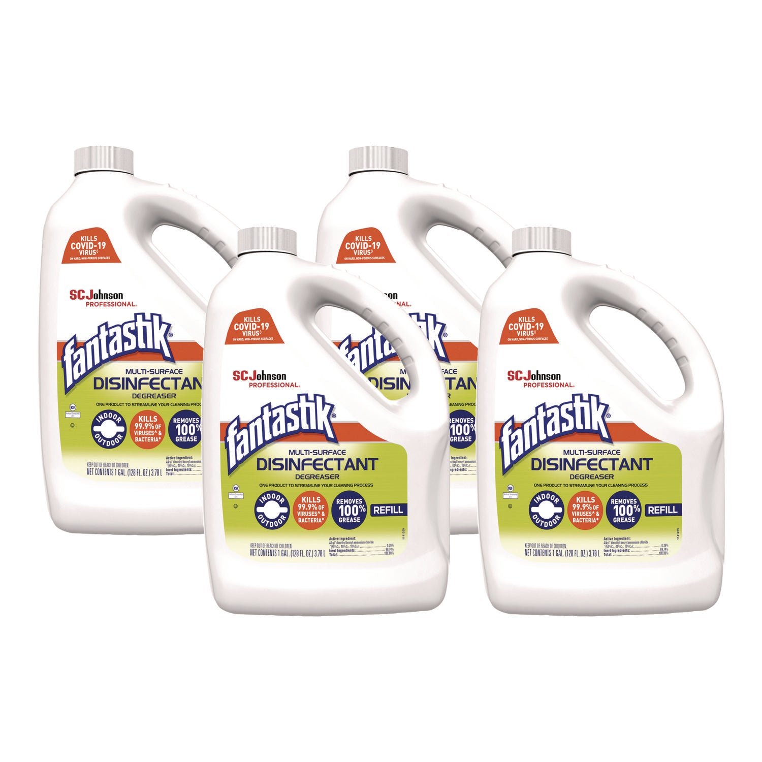 Multi-Surface Disinfectant Degreaser, Pleasant Scent, 1 Gallon Bottle, 4/Carton