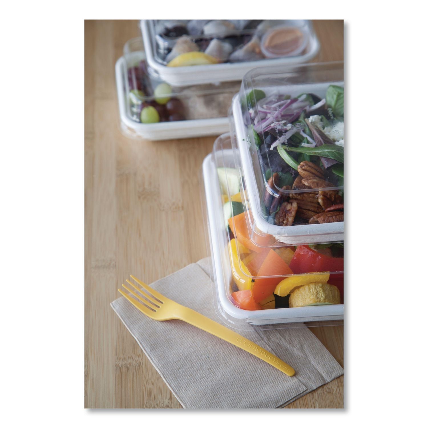 Eco-Products® Renewable and Compostable Lids, 8.8 x 8.8 x 1.64, Clear, Plastic, 200/Carton