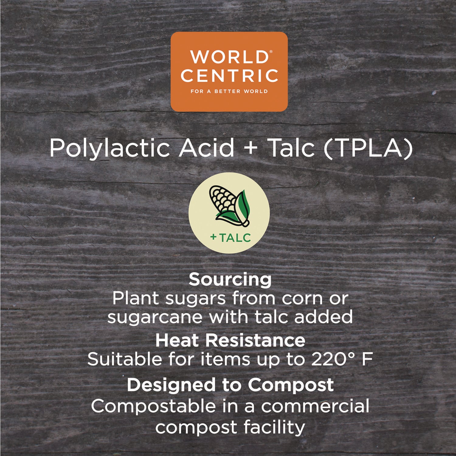 World Centric® TPLA Compostable Cutlery, Spork, Plastic, White, 1,000/Carton