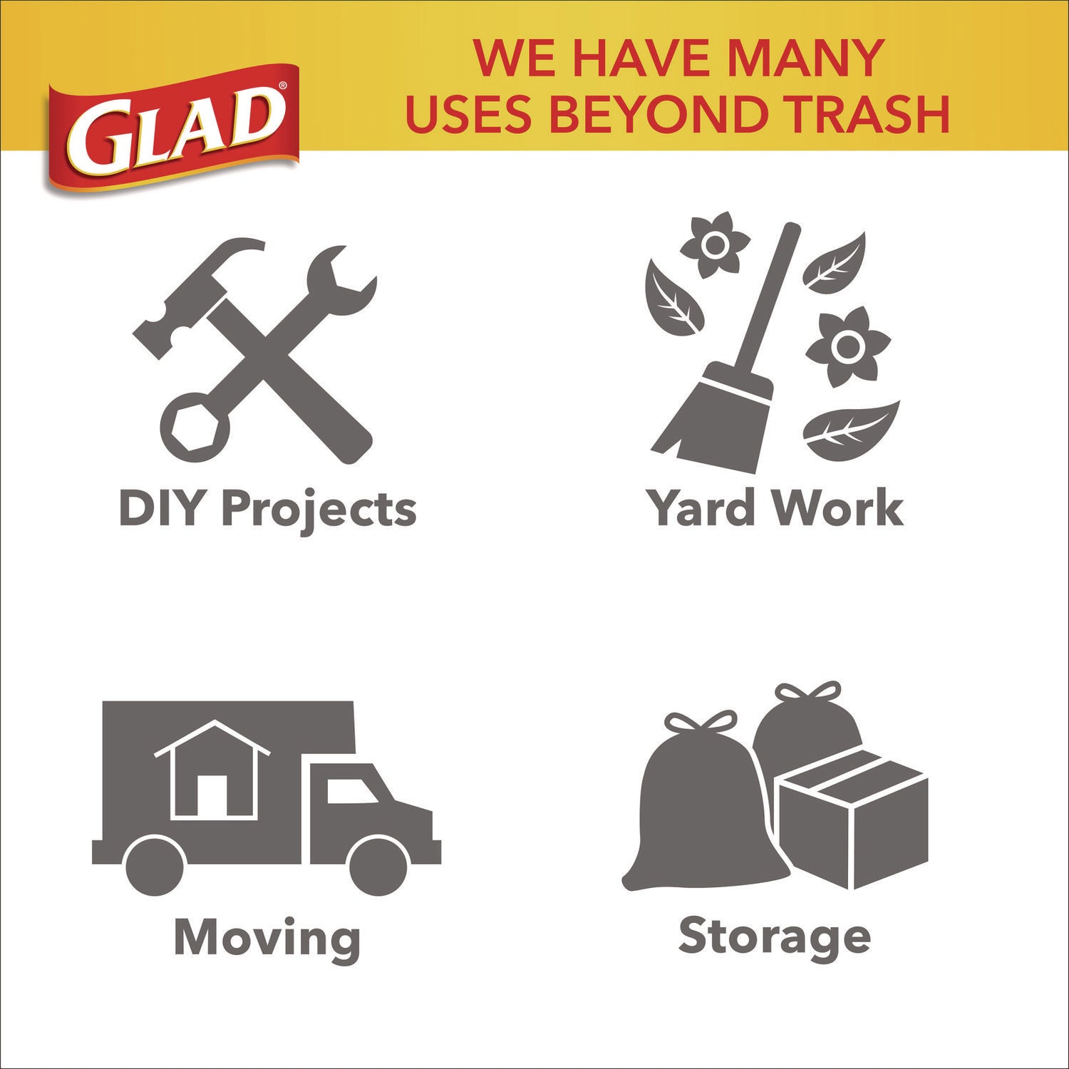 Glad® Forceflexplus Drawstring Large Trash Bags, 30 Gal, 1.05 Mil, 30" X 32", Black, 70/box