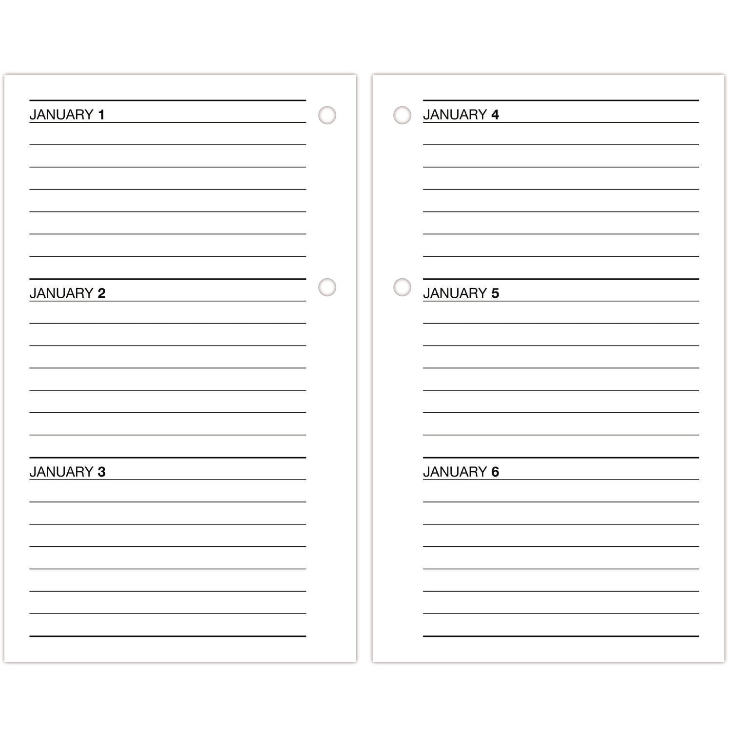 AT-A-GLANCE® Desk Calendar Refill with Tabs, 3.5 x 6, White Sheets, 12-Month (Jan to Dec): 2025