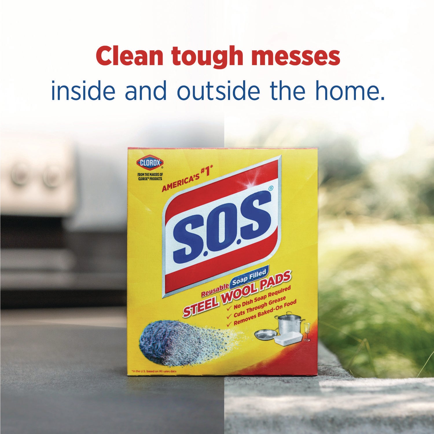 S.O.S.® Steel Wool Soap Pad, Steel, 4/box, 24 Boxes/carton