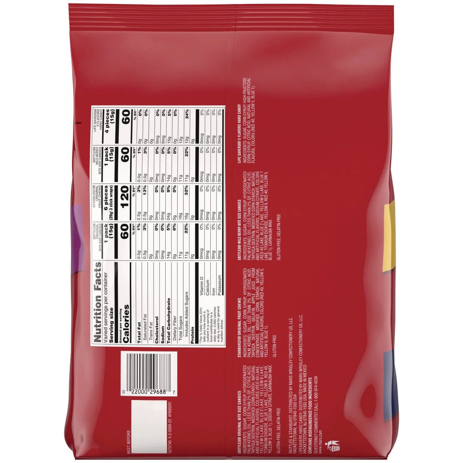 Skittles, Starburst and Life Savers Fun Size Fruity Candy Assortment, 45.85 oz Bag, 135 Pieces, Individually Wrapped MARS Flipcost