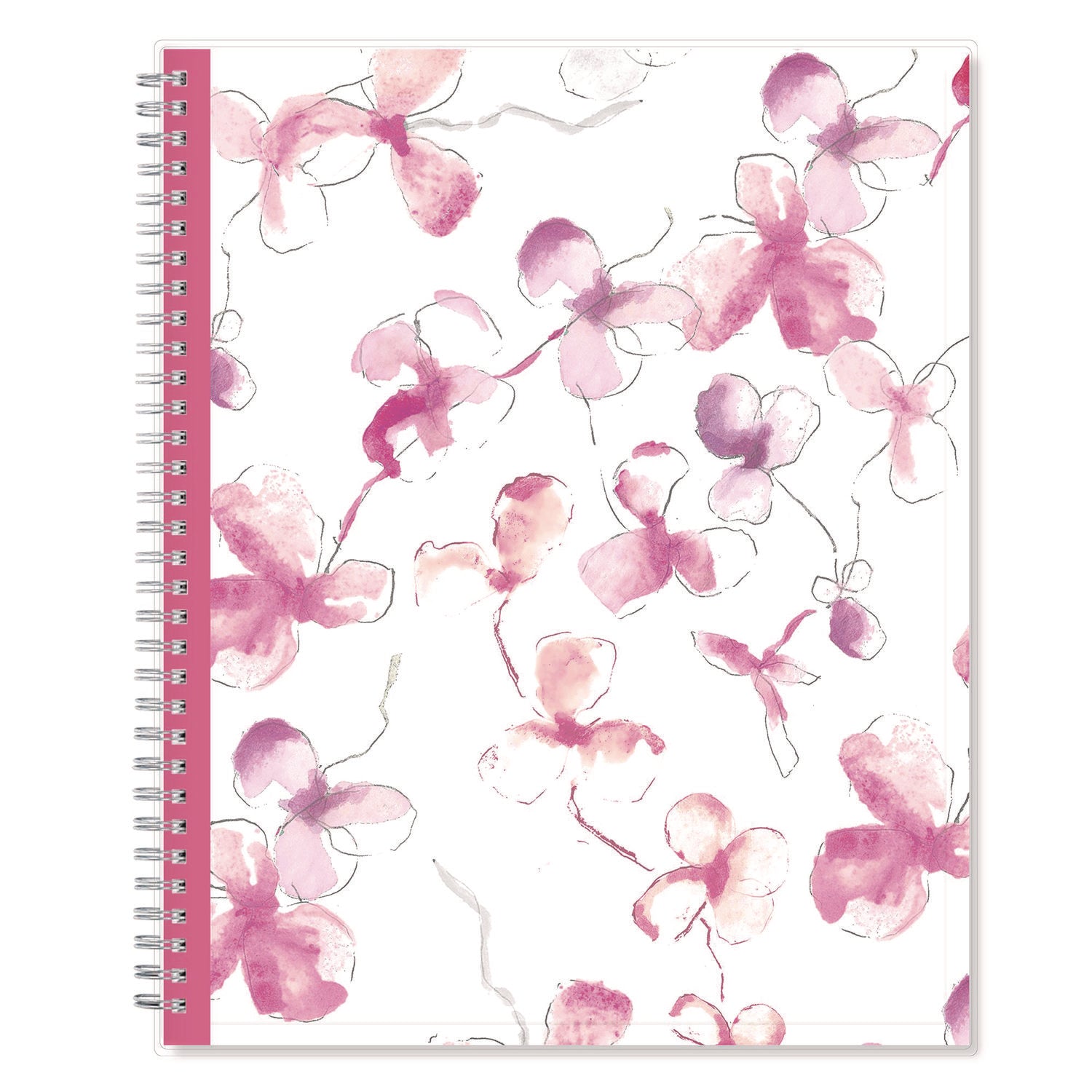 Blue Sky® Breast Cancer Awareness Create-Your-Own Cover Weekly/Monthly Planner, Orchids Artwork, 11 x 8.5, 12-Month (Jan to Dec): 2025
