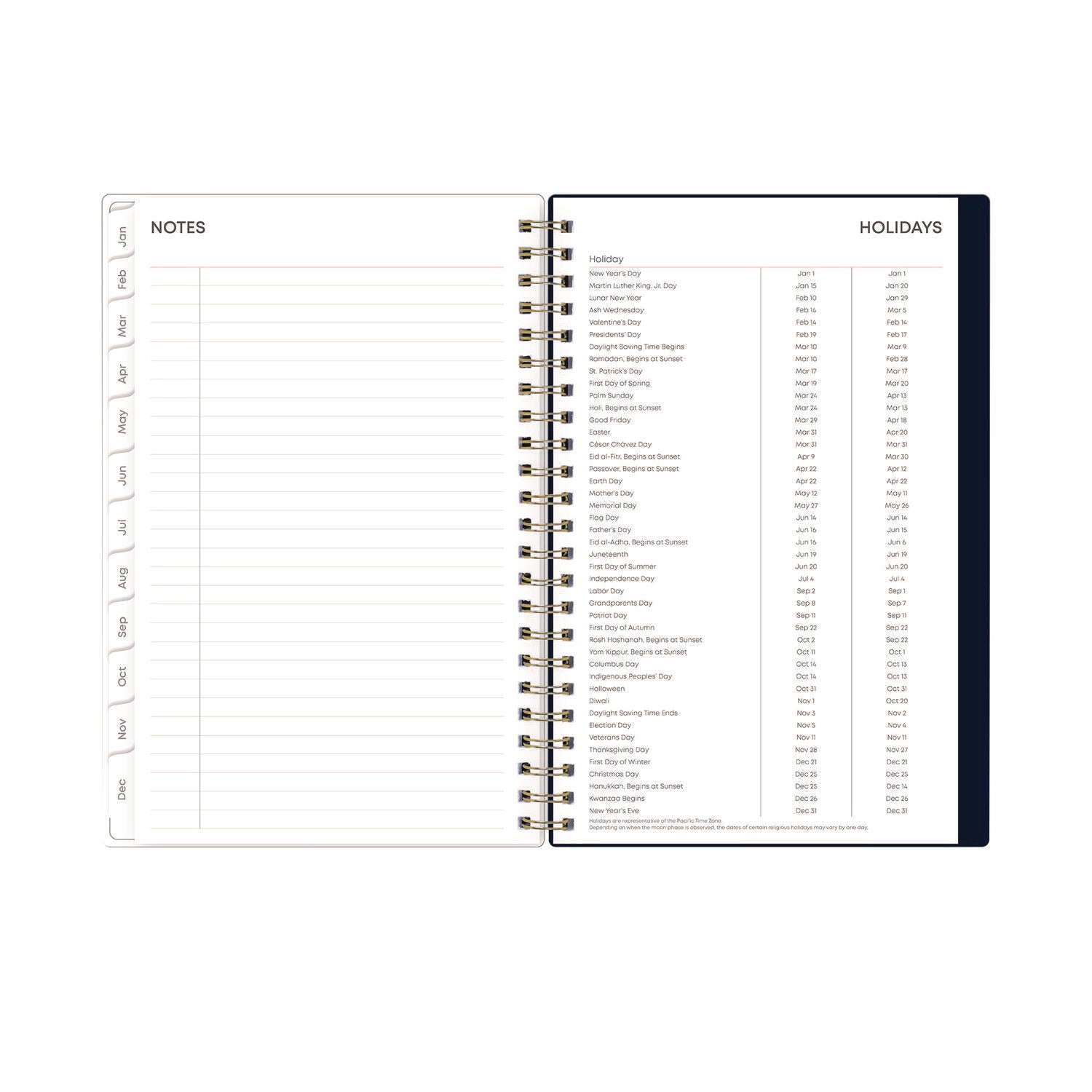 Blue Sky® Ashlyn Weekly/Monthly Planner, Floral Artwork, 8 x 5, Navy/Multicolor Cover, 12-Month (Jan to Dec): 2025