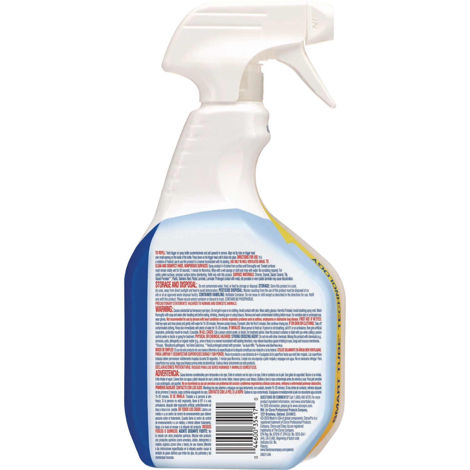 Clorox® CloroxPro Clean-Up Disinfectant Cleaner with Bleach, 32 oz Smart Tube Spray, 9/Carton